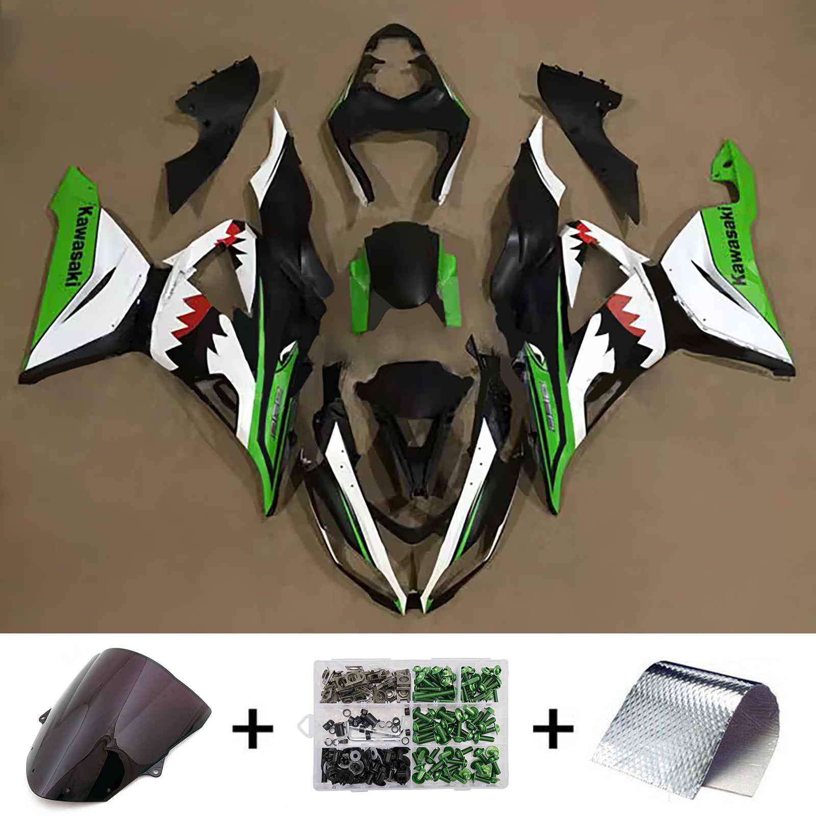 Kit carena iniezione carrozzeria in plastica ABS adatta per Kawasaki ZX6R 636 2013-2018