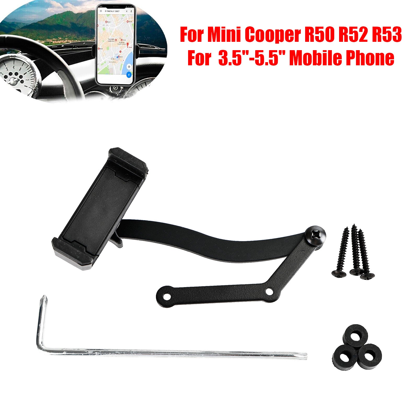 360°Rotation Car Mobile Phone Holder Mount for Mini Cooper R50 R52 R53