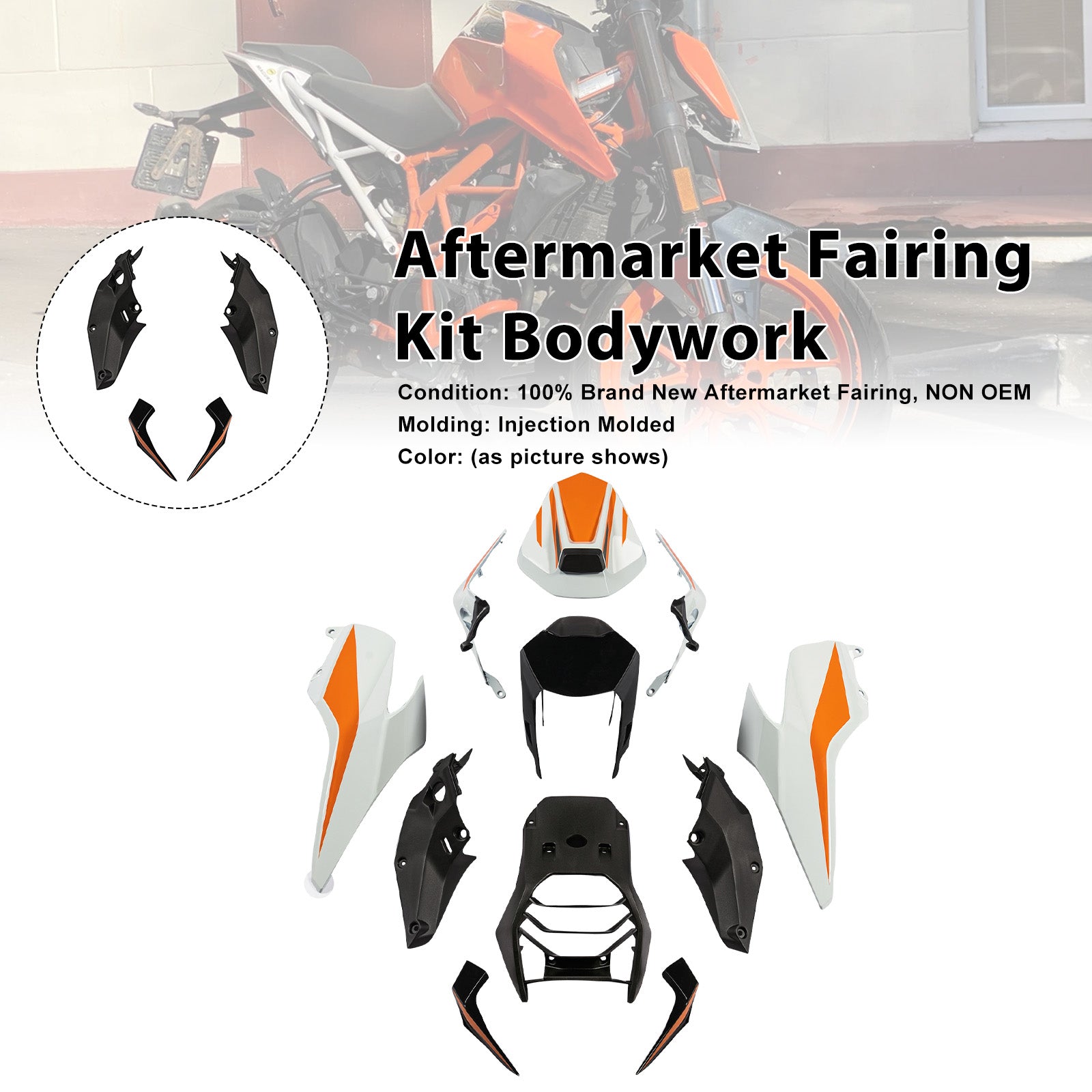 Injection Bodywork Fairing Kit for 390 DUKE 2017-2023