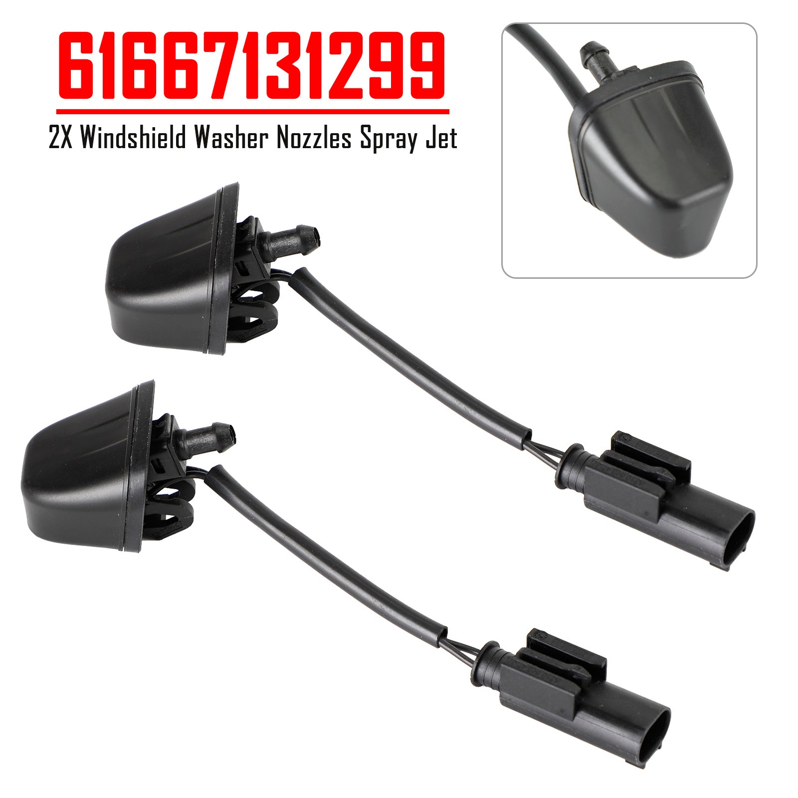 2X Windshield Wiper Nozzle Spray Jet Heated for BMW E90 E91 E92 61667131299