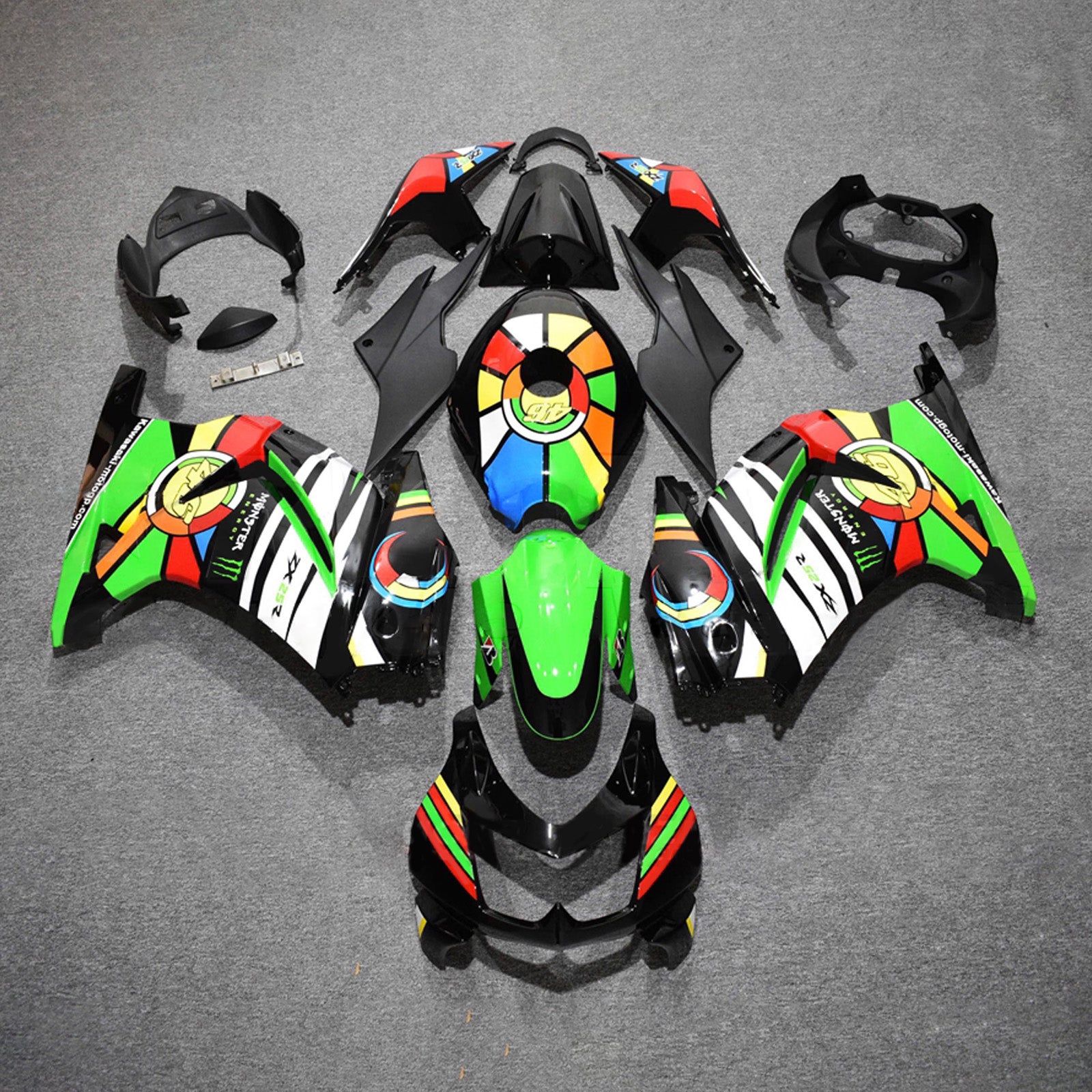 Kit carena iniezione carrozzeria in plastica ABS adatta per Kawasaki EX250 Ninja250R 2008-2012