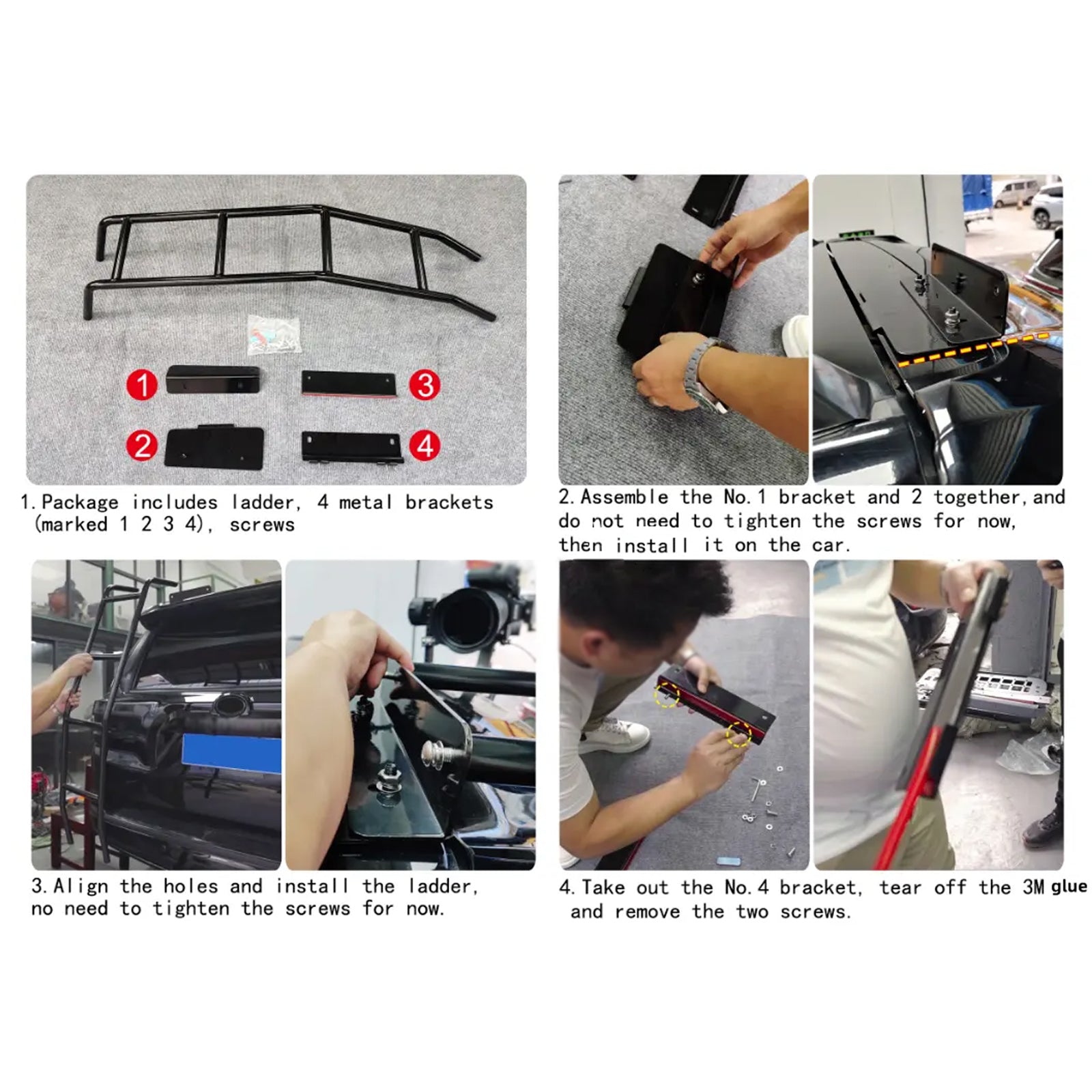 2010-2024 Toyota 4Runner 5ta generación Accesorios de escalera para puerta trasera, color negro