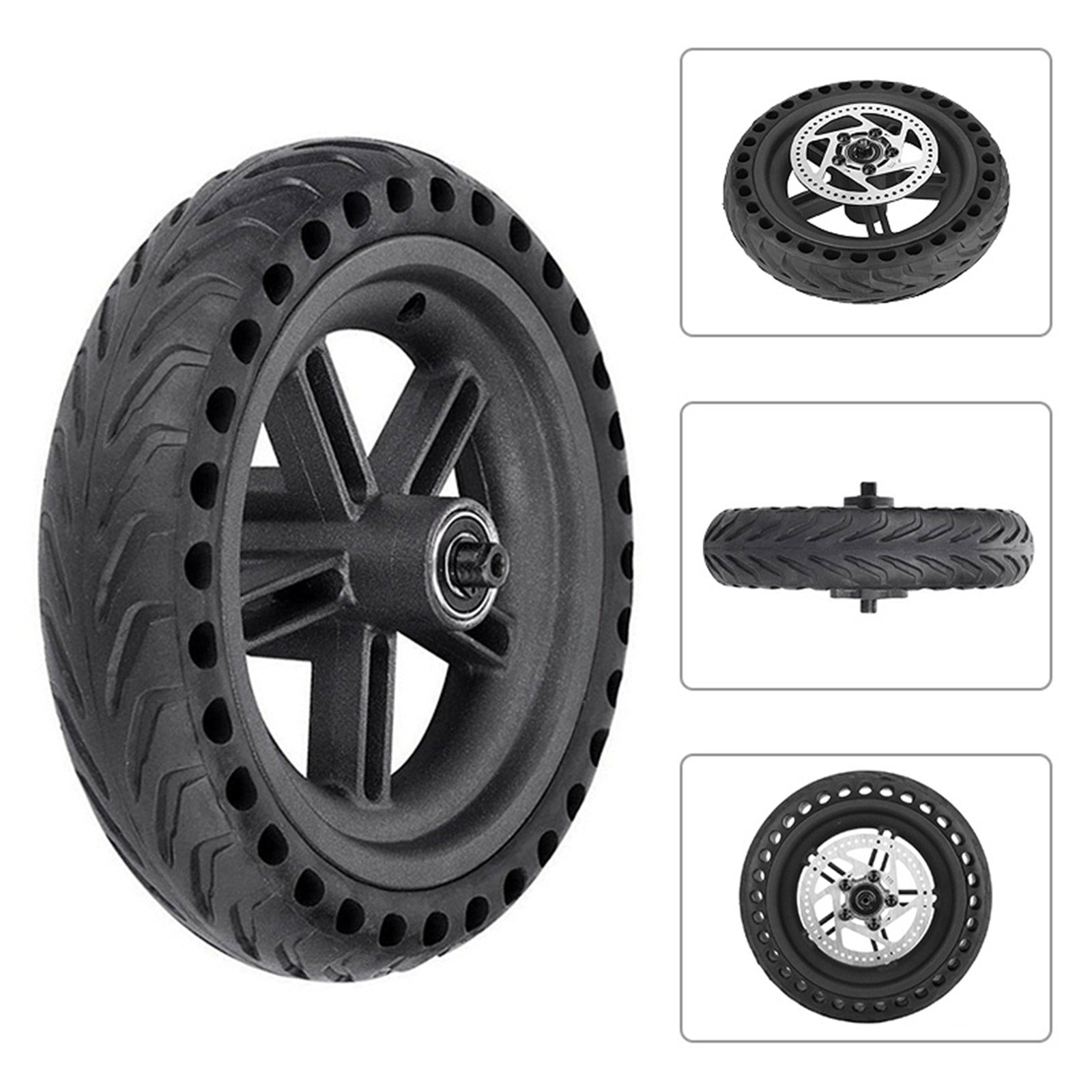 8.5" honeycomb runflat tire rear wheel+hub+disc brake disc For M365 PRO/PRO2