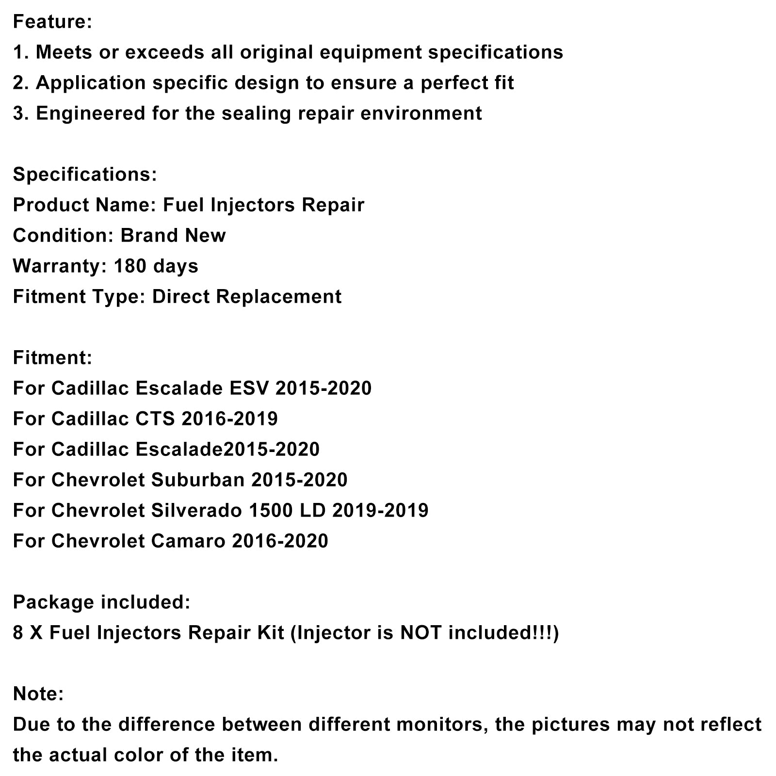 Brandstofinjector O-Ring Kit Fit Chevrolet Silverado 1500 2019-2019 Fit Camaro