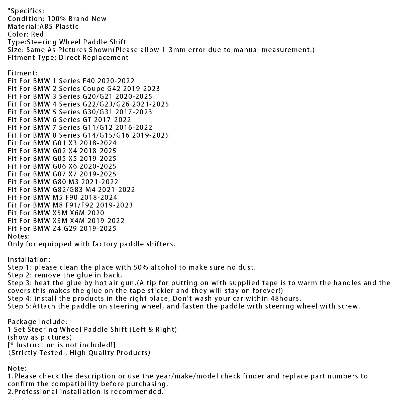 Stuurwiel Paddle Shifter Uitbreidingen Voor BMW G05 X5 F95 X5M G07 X7 G22 Rood