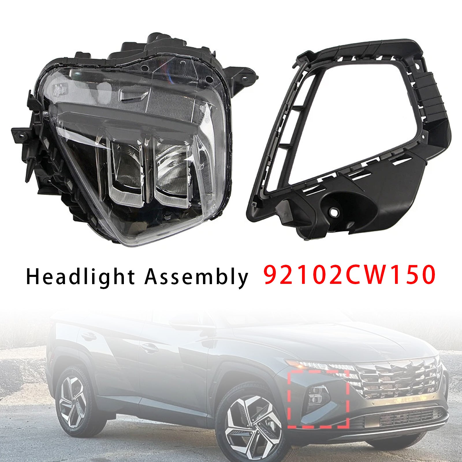 Front Right LED Headlight 92102CW150 For Hyundai Tucson SEL 2022-2024