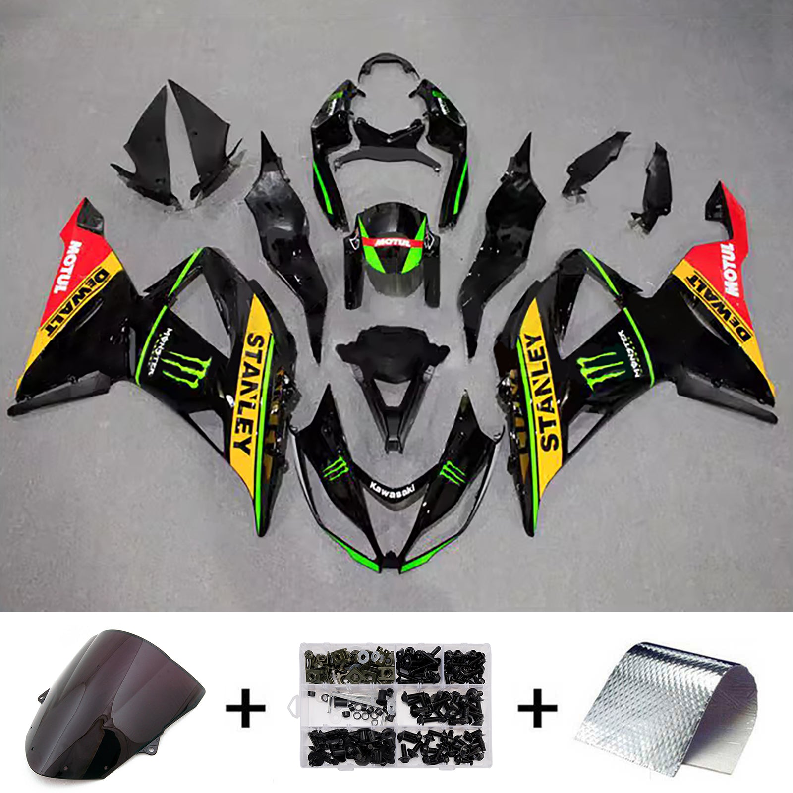 Injection Fairing Kit Bodywork Plastic ABS fit For Kawasaki ZX6R 636 2013-2018
