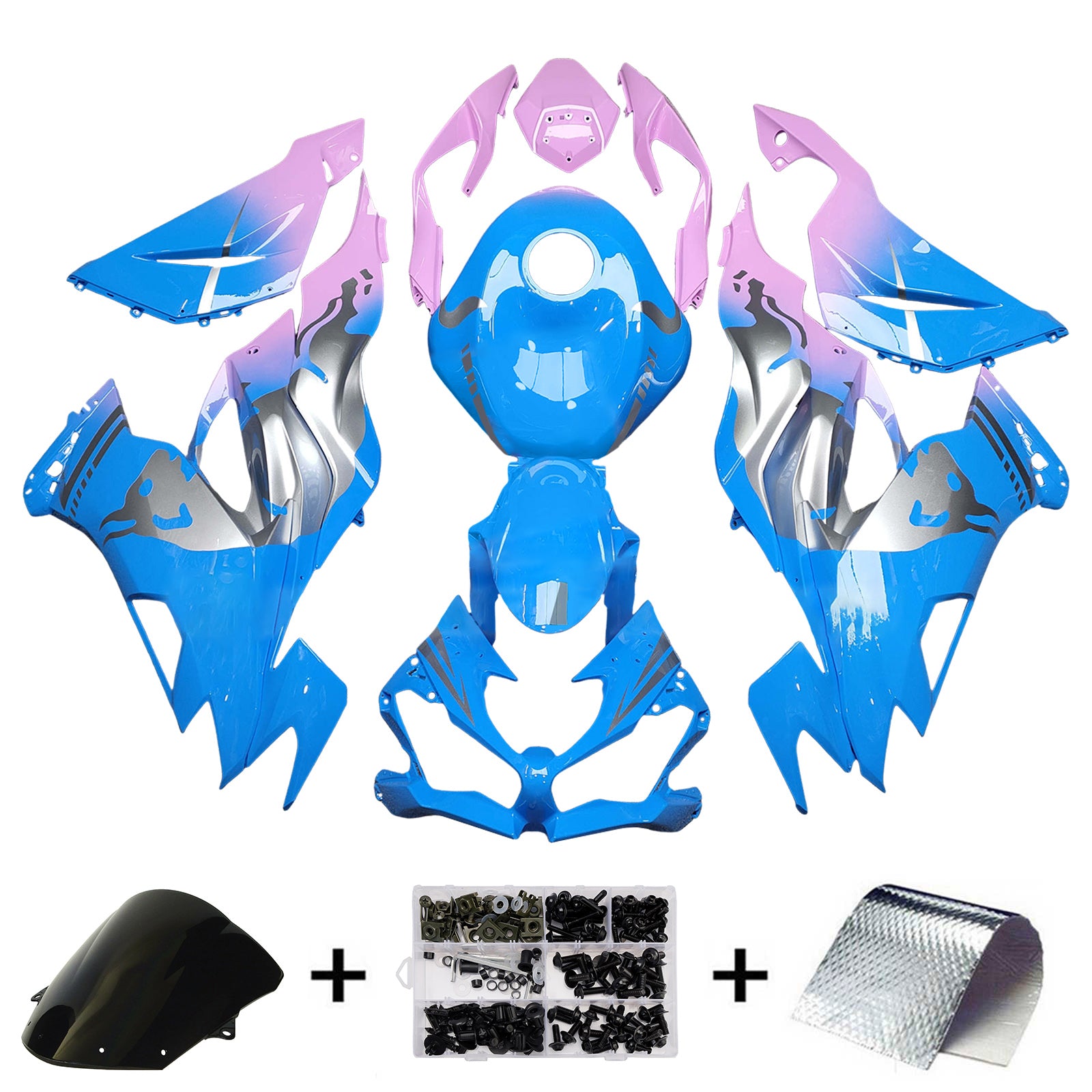 Injeksjon Fairing Kit Bodywork Plast Abs Fit for Kawasaki ZX6R 2019-2023