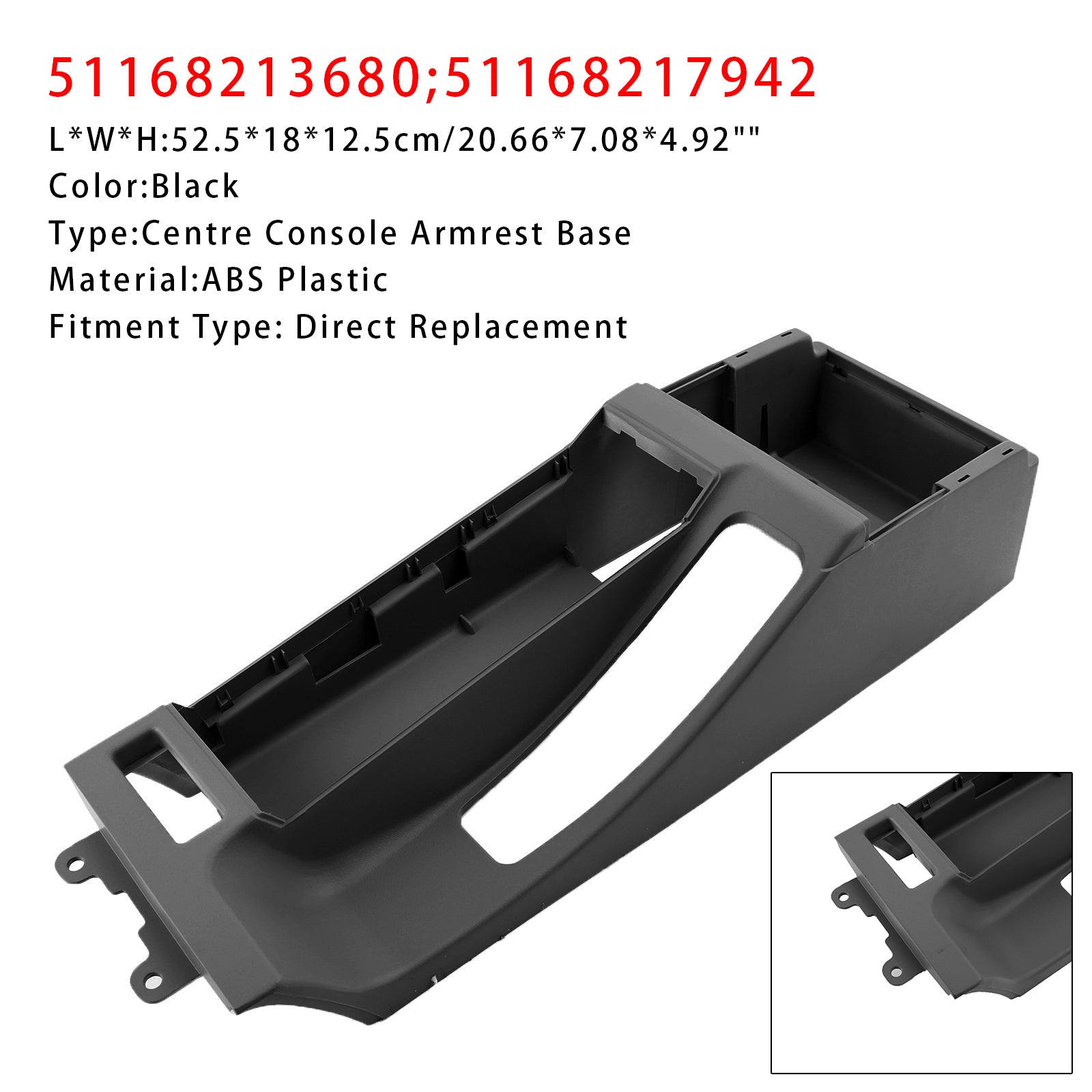 2002-2006 BMW E46 325i 328i Zwart Armsteunbekleding middenconsole 51168213680