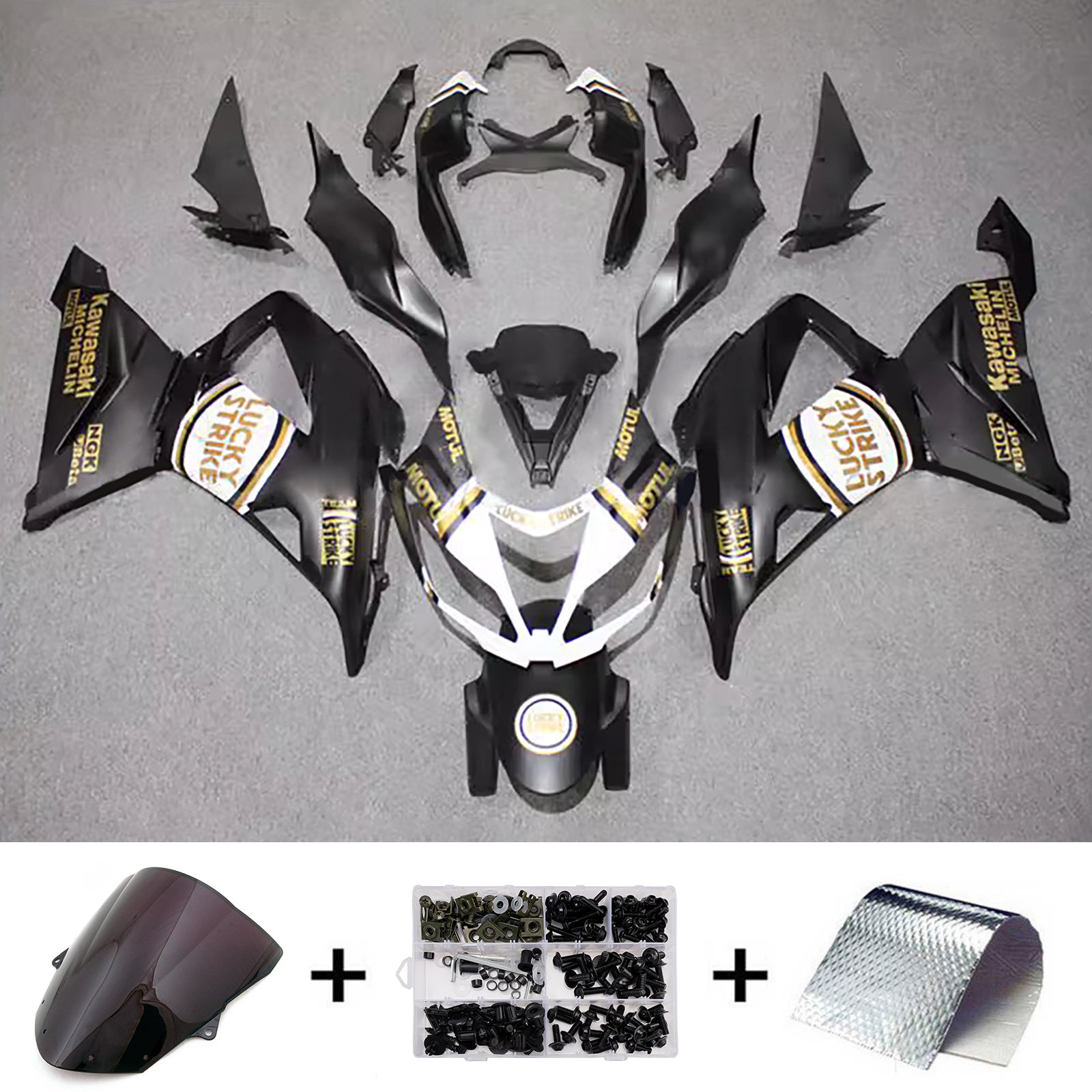 Kit carena iniezione carrozzeria in plastica ABS adatta per Kawasaki ZX6R 636 2013-2018