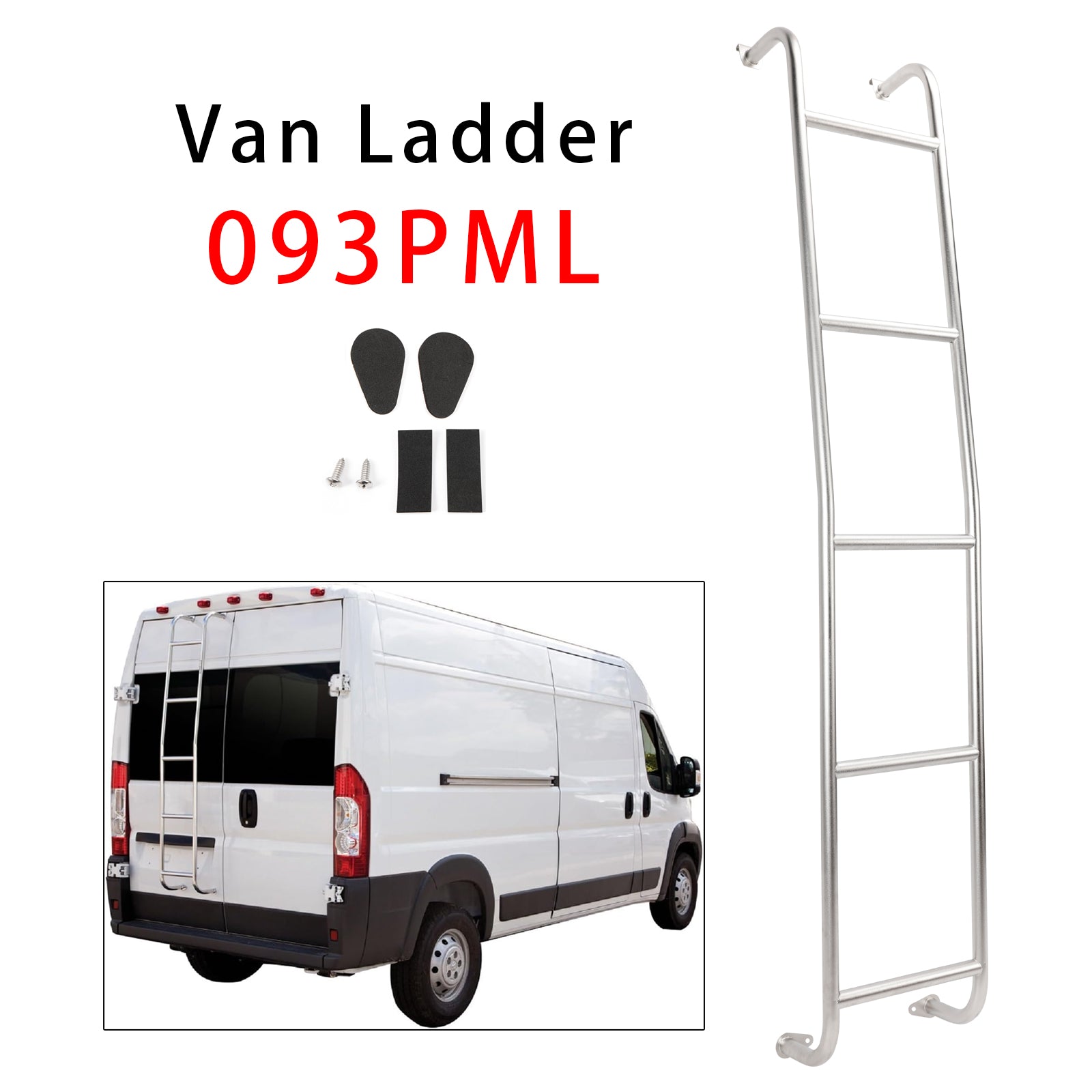 2014-2025 Dodge Ram ProMaster High Roof Stainless Steel 5-Step Van Ladder 093PML