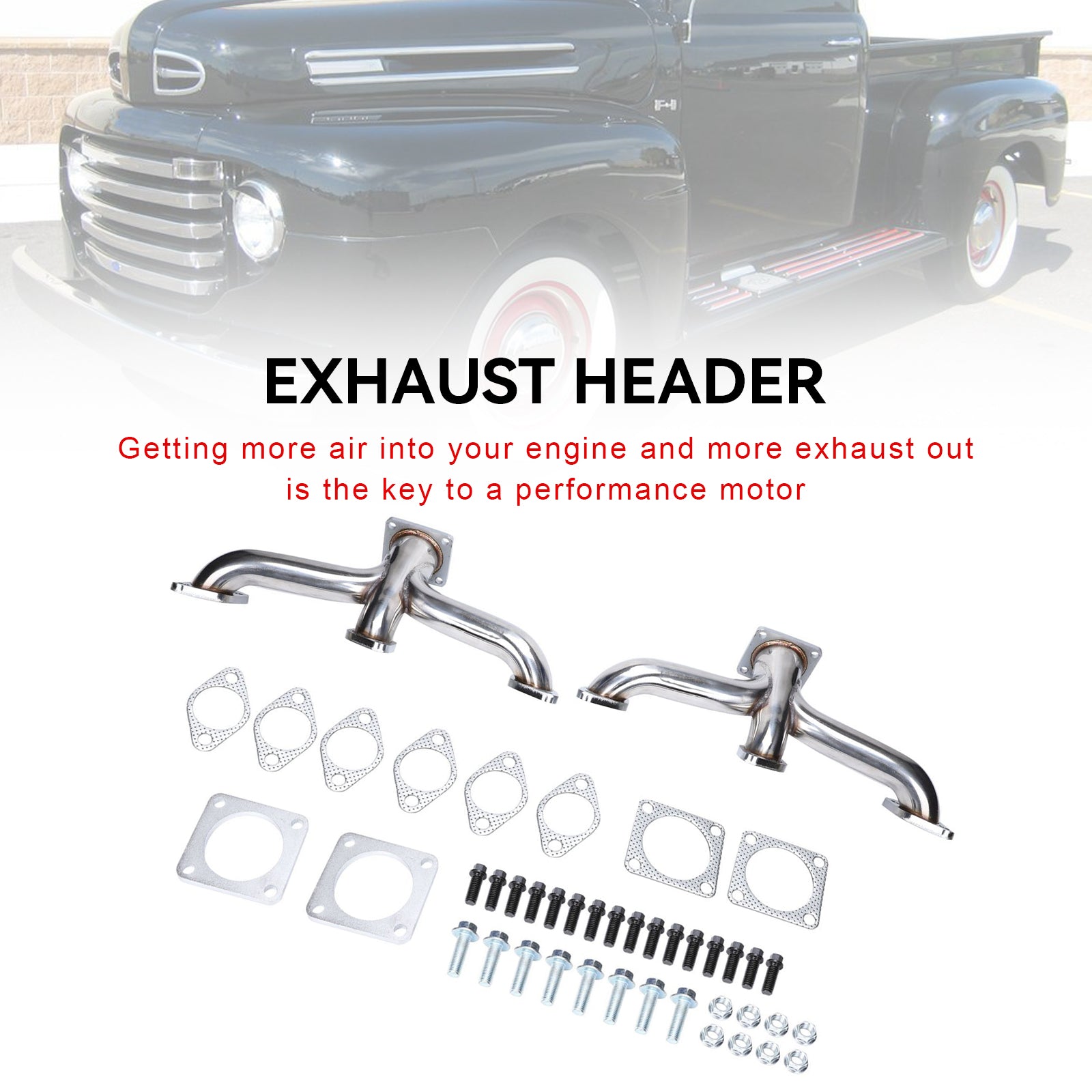 1932-1953 Ford Flathead Pickup Truck Shorty V8 Collecteur d'échappement