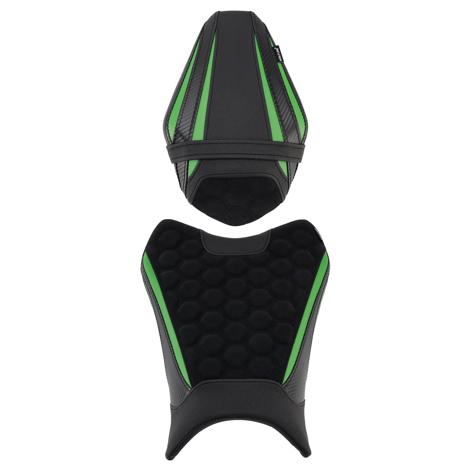 Driver&Passenger Seat Kit Rear Cushion Green For Kawasaki Zx-6R Zx 6R 19-25