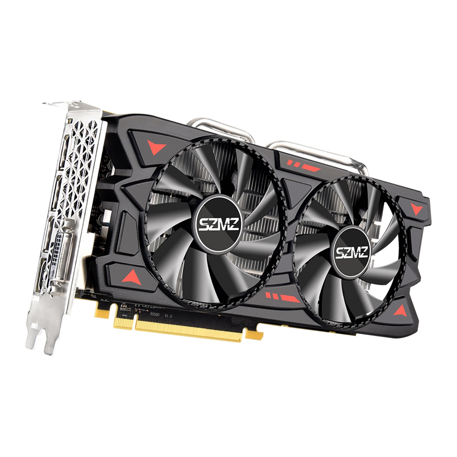 RX580 8G Onafhankelijke grafische kaart Dubbele ventilatoren Desktopcomputerverlichtingskaart