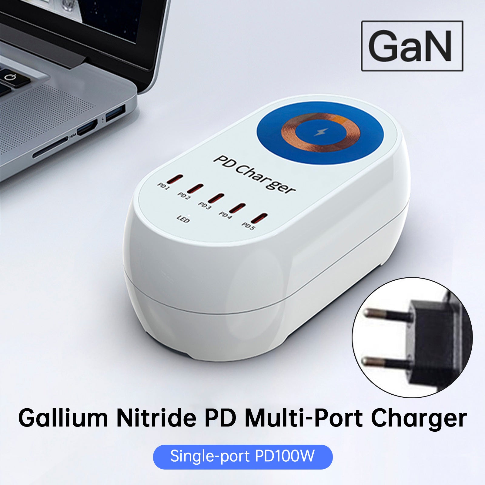 140W PD Multi-Port Charger Magnetic Wireless Fast Lading PD100W Laptop Mobile Phone Charger EU Plug