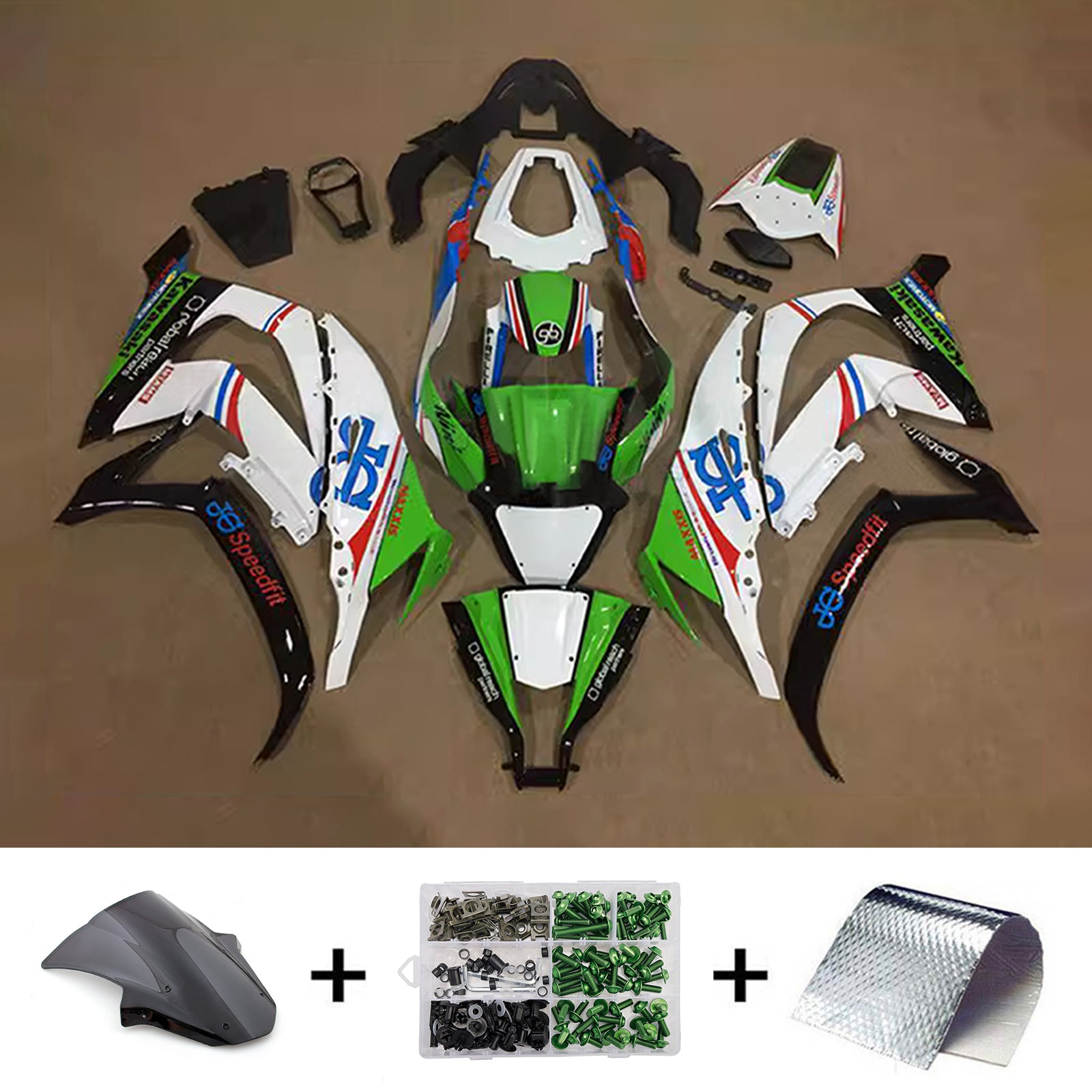 Injection Fairing Kit Bodywork Plastic ABS fit For Kawasaki ZX10R 2011-2015