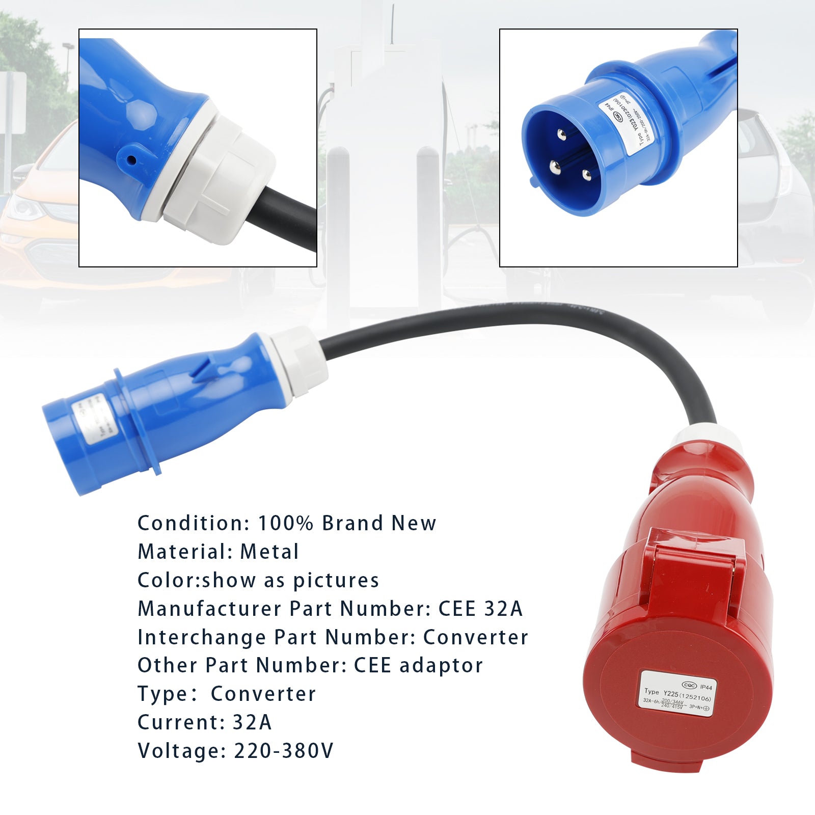 CEE Socket Coupling Plug Recessed Socket Phase Inverter 32A 3 Phase to Single