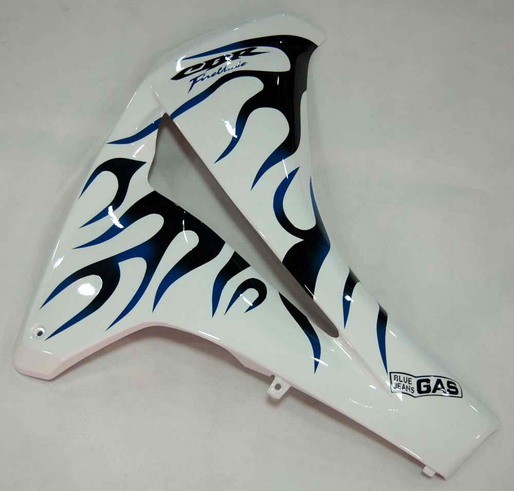 2008-2011 Honda CBR 1000 RR Blanc & Bleu Noir Flame Racing Carénages Générique