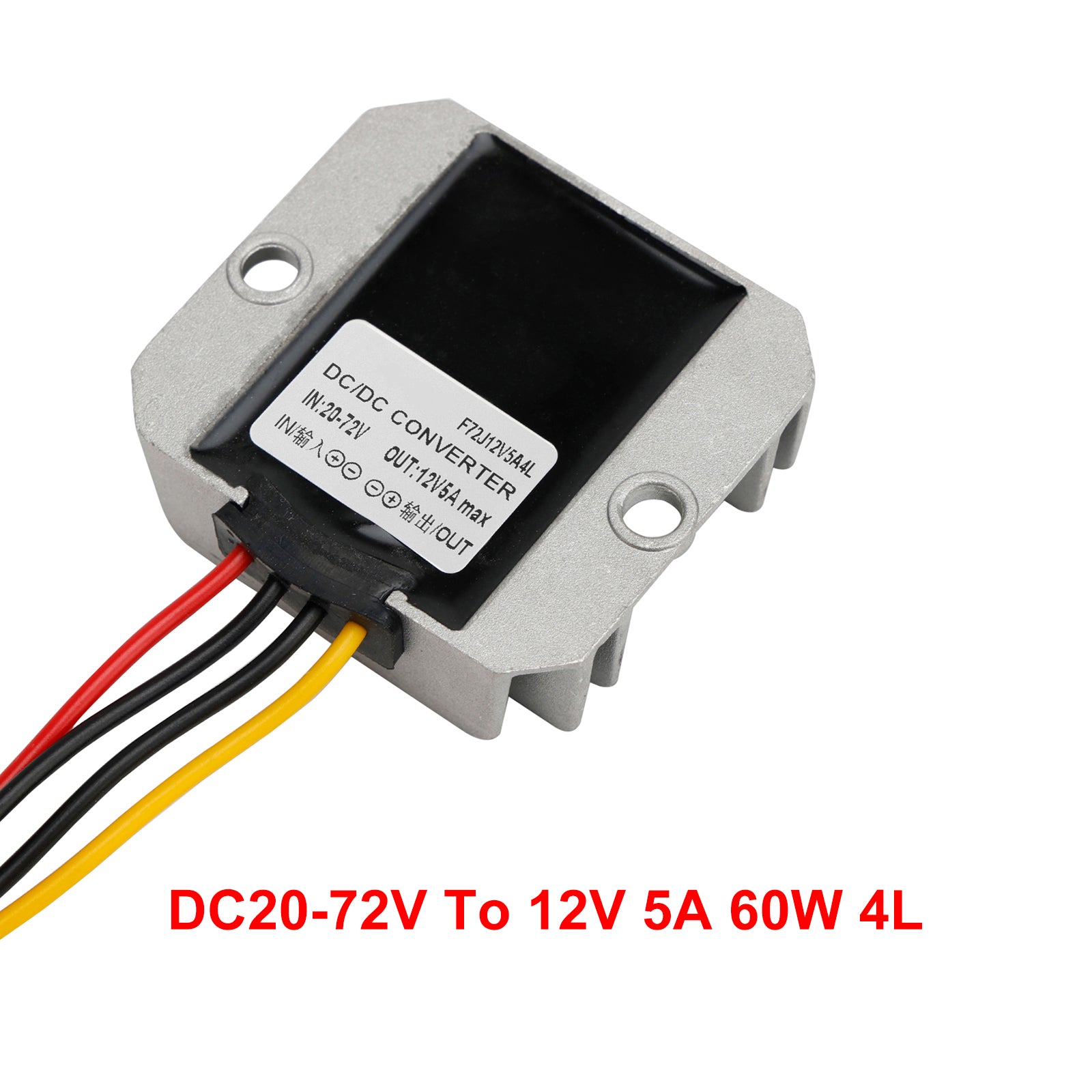 Vodotesný DC 20-72V až 12V 5A 60 W regulátor prevodníka napájania