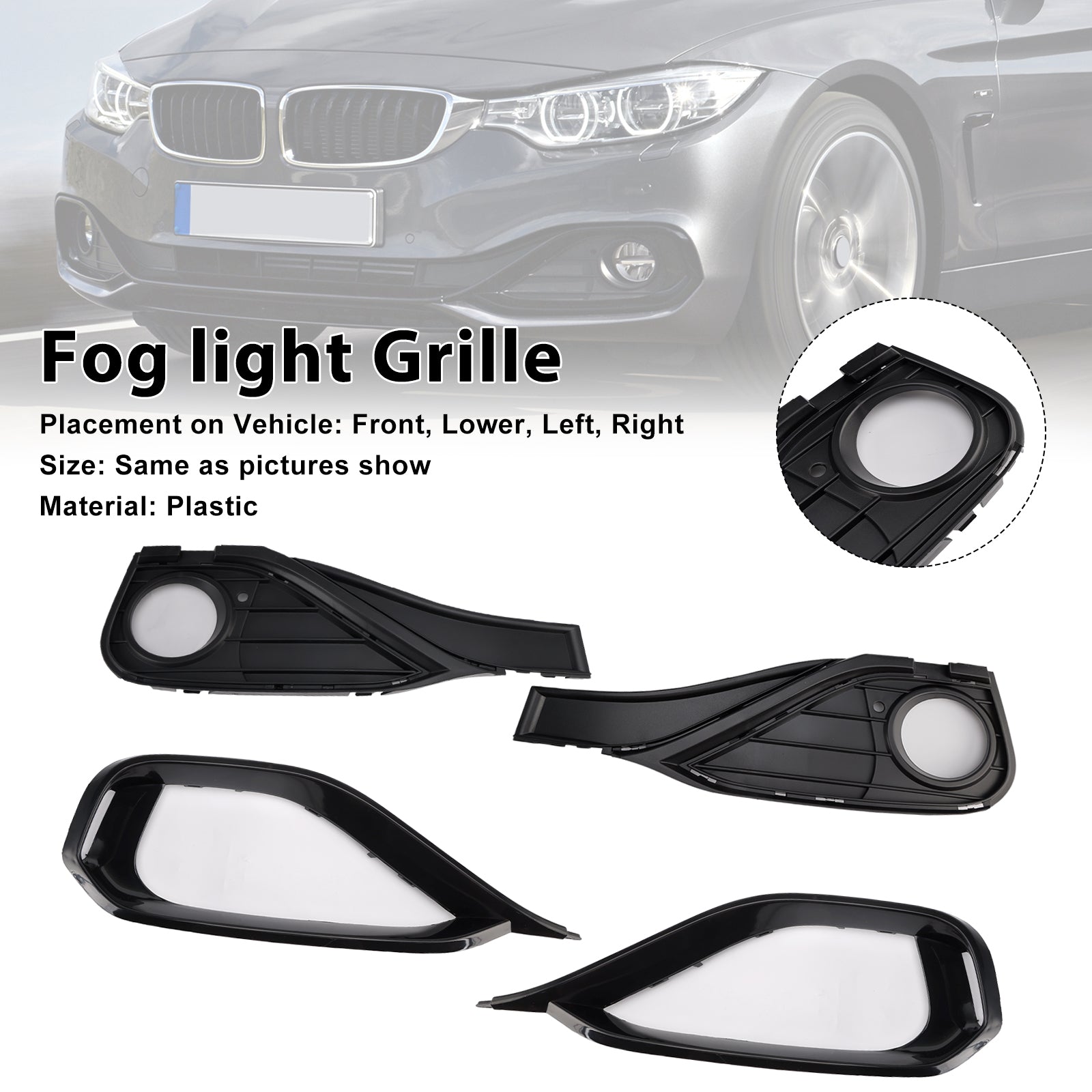 Couvre-feu de brouillard Insérer la calandre 51117294831 Fit BMW F32 F33 F36 418d