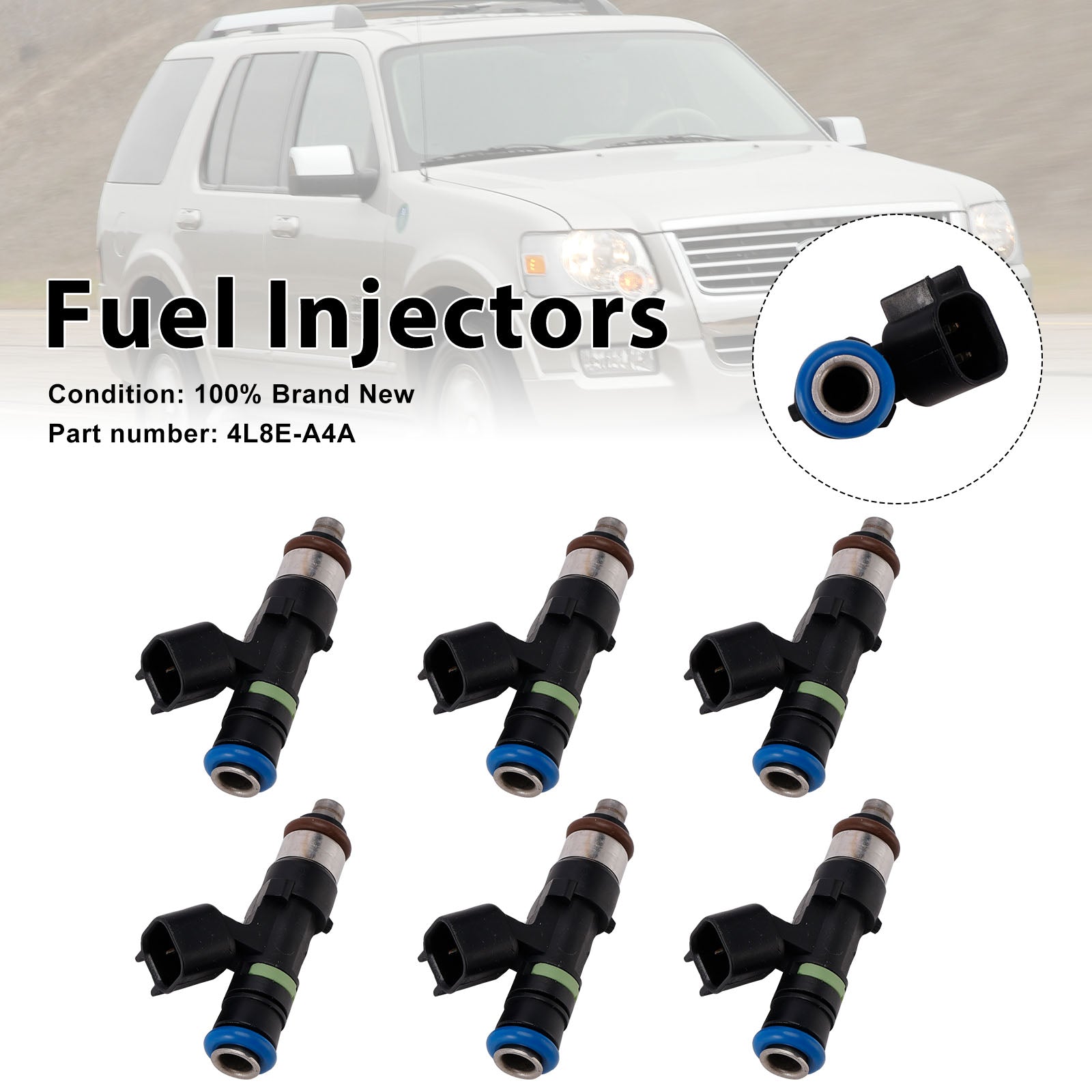 6PC DRE07401 Fuel Injectors 0280158055 For Mercury Mountaineer Ford Explorer