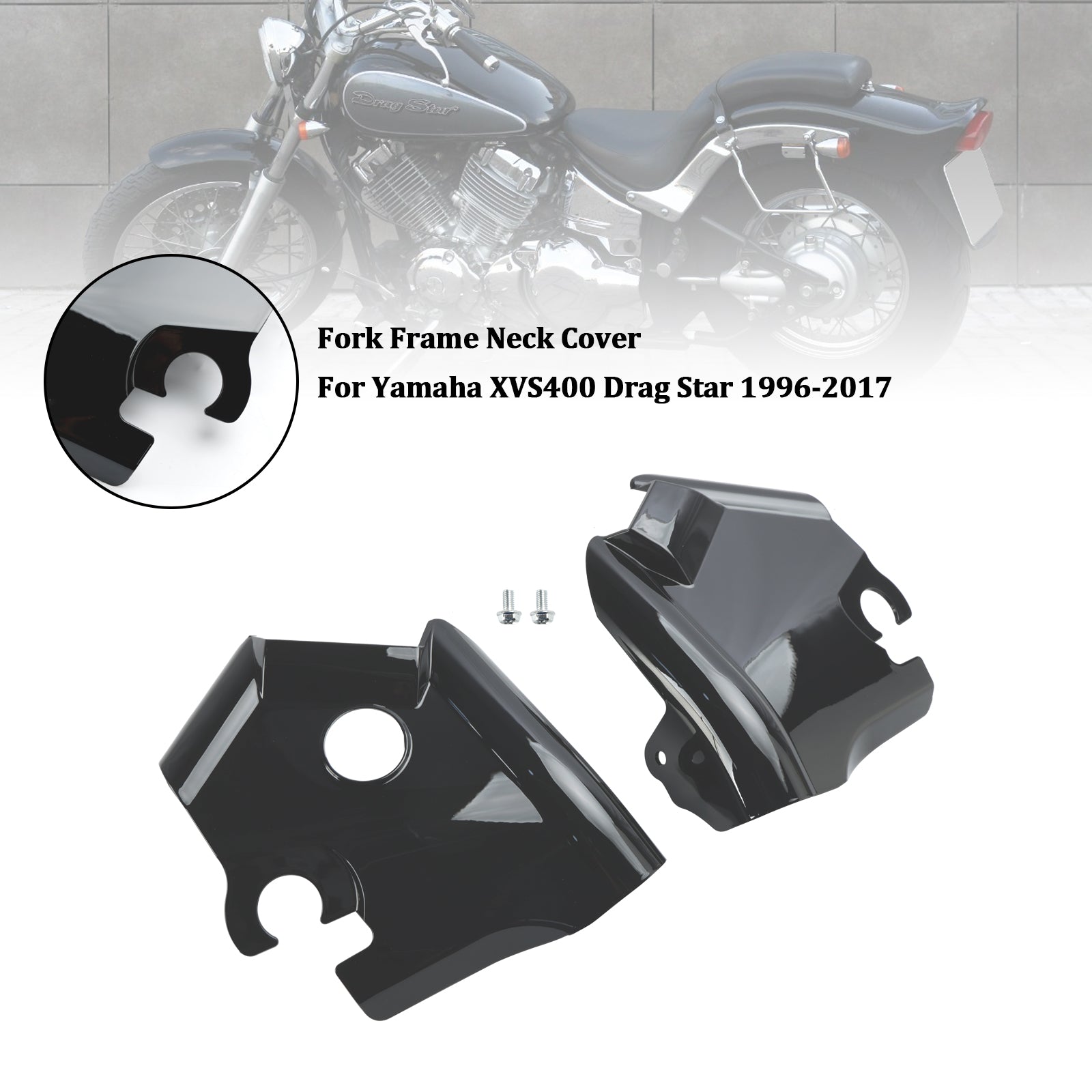 1996-2017 Yamaha XVS400 Drag Star Fork Frame Neck Cover