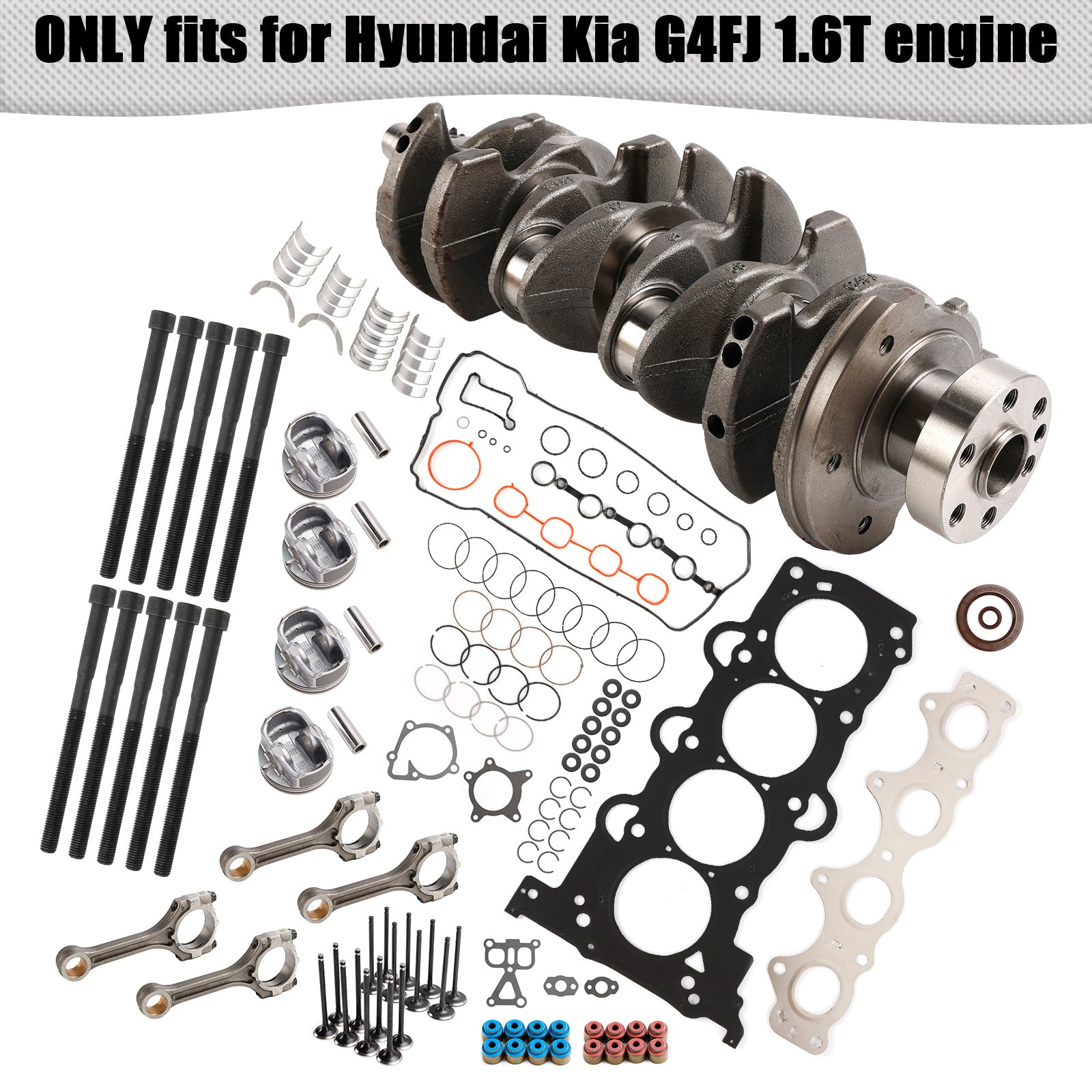 2011?C2017 Hyundai Accent Verna (RB/RC) G4FJ 1.6T Engine Overhaul Rebuild Kit Pistons Rods Gasket Kit 231102B700