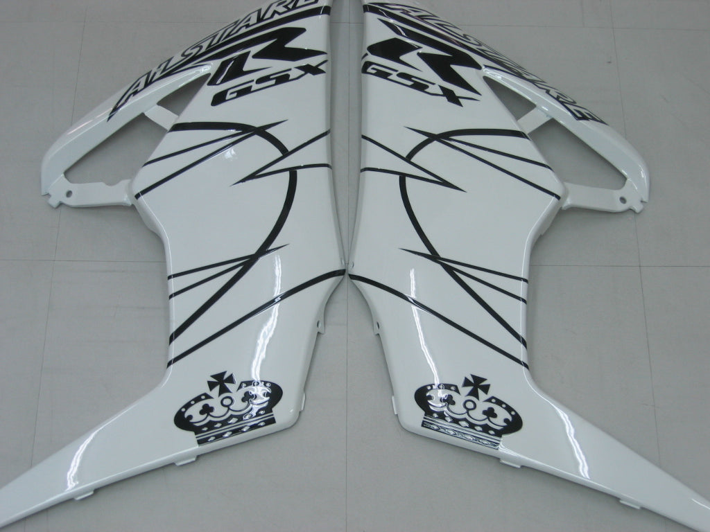 2005-2006 GSXR1000 White Black Bodywork Fairing ABS Injection Molded Plastics Set Generic