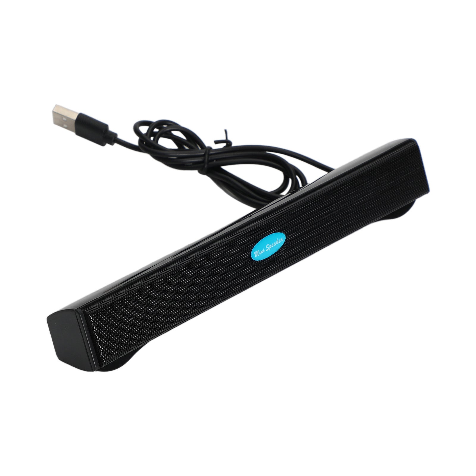 USB Wired Computer Speakers Stereo Sound Bar 3.5mm Jack for Desktop Laptop Black