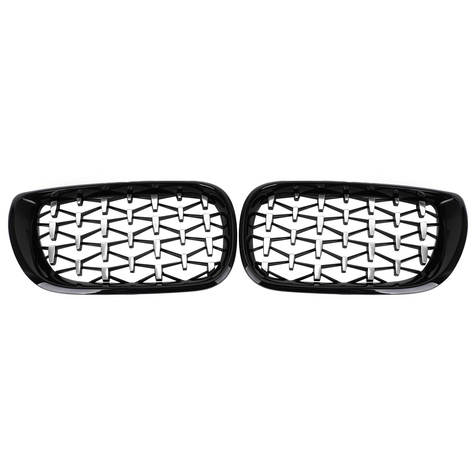 Black & Chrome Diamond Grille For BMW E46 Saloon/Touring Facelift 2002-2005 4Dr