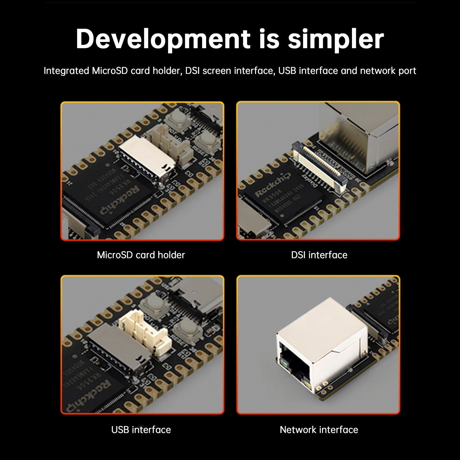 Luckfox Lyra Plus Linux Development Board RK3506G2 Chip RJ45 Netwerkpoort 128MB