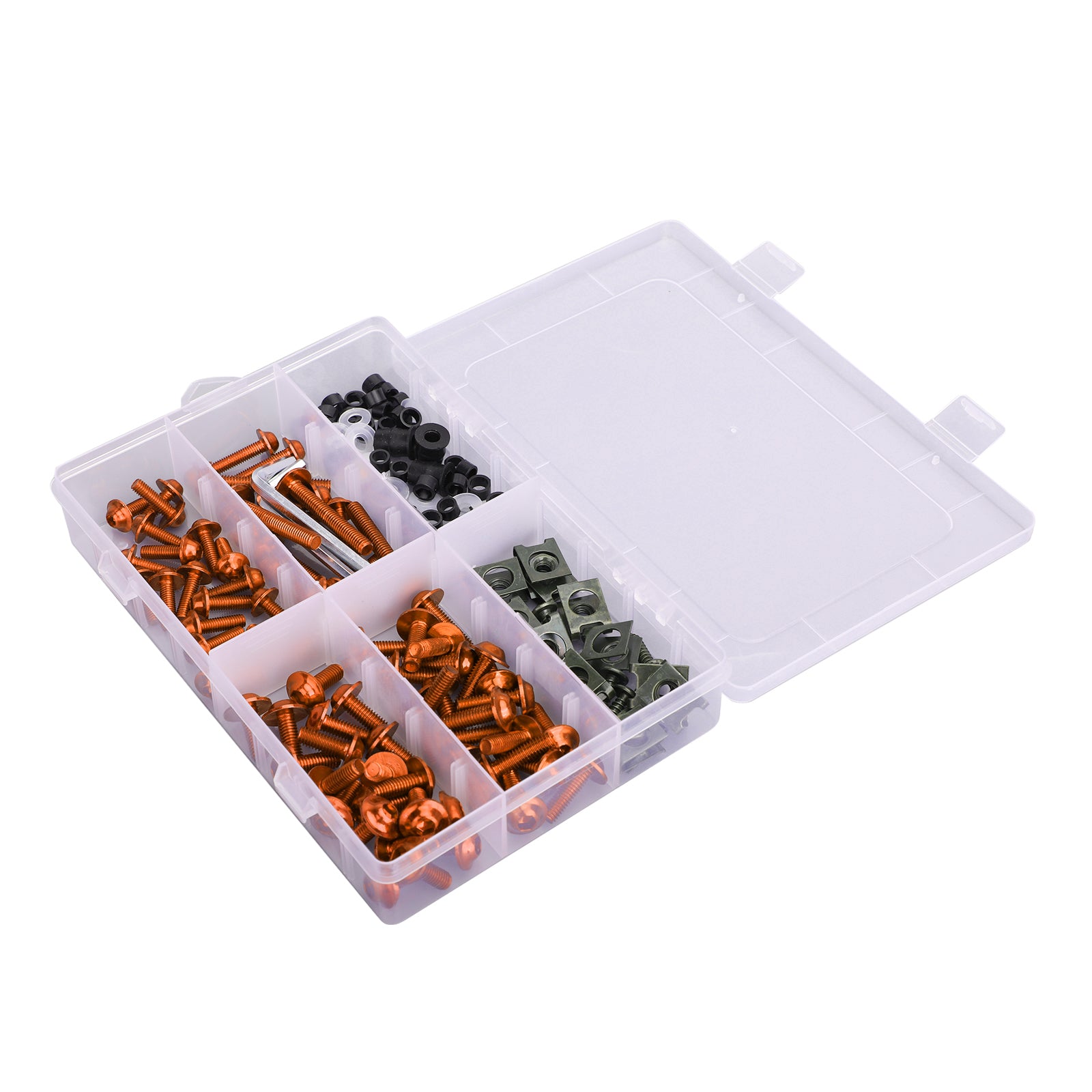 177PCS Sportbikes Motorcycle Fairing Bolts Kit M5/M6 Fastener Screws Orange