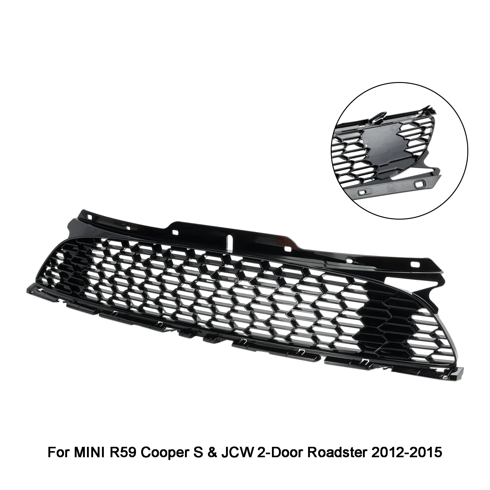 2009-2013 MINI R57 Cooper S & JCW 2 portes cabriolet noir brillant grille de pare-chocs avant