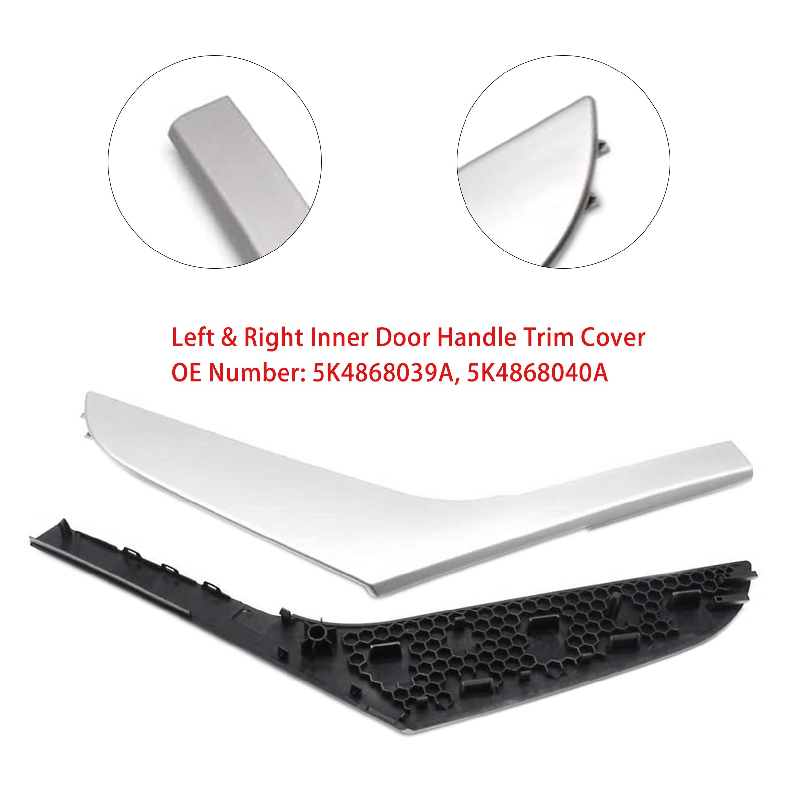 2009-2013 VW Golf 6 MK6 2 pièces gauche & Garniture de poignée de porte intérieure droite