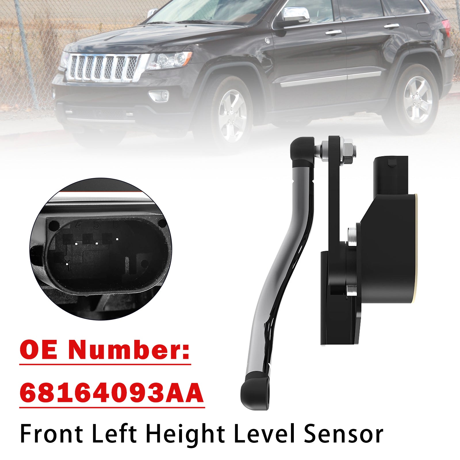 Front Left Height Level Sensor 68164093AA For Jeep Grand Cherokee 2011-2015