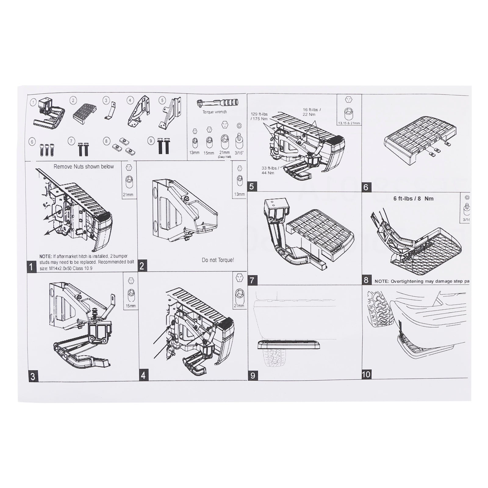 2021-2023 Ford F150 vylučuje dvojité výfukové sklopenie Krok 75328-01a