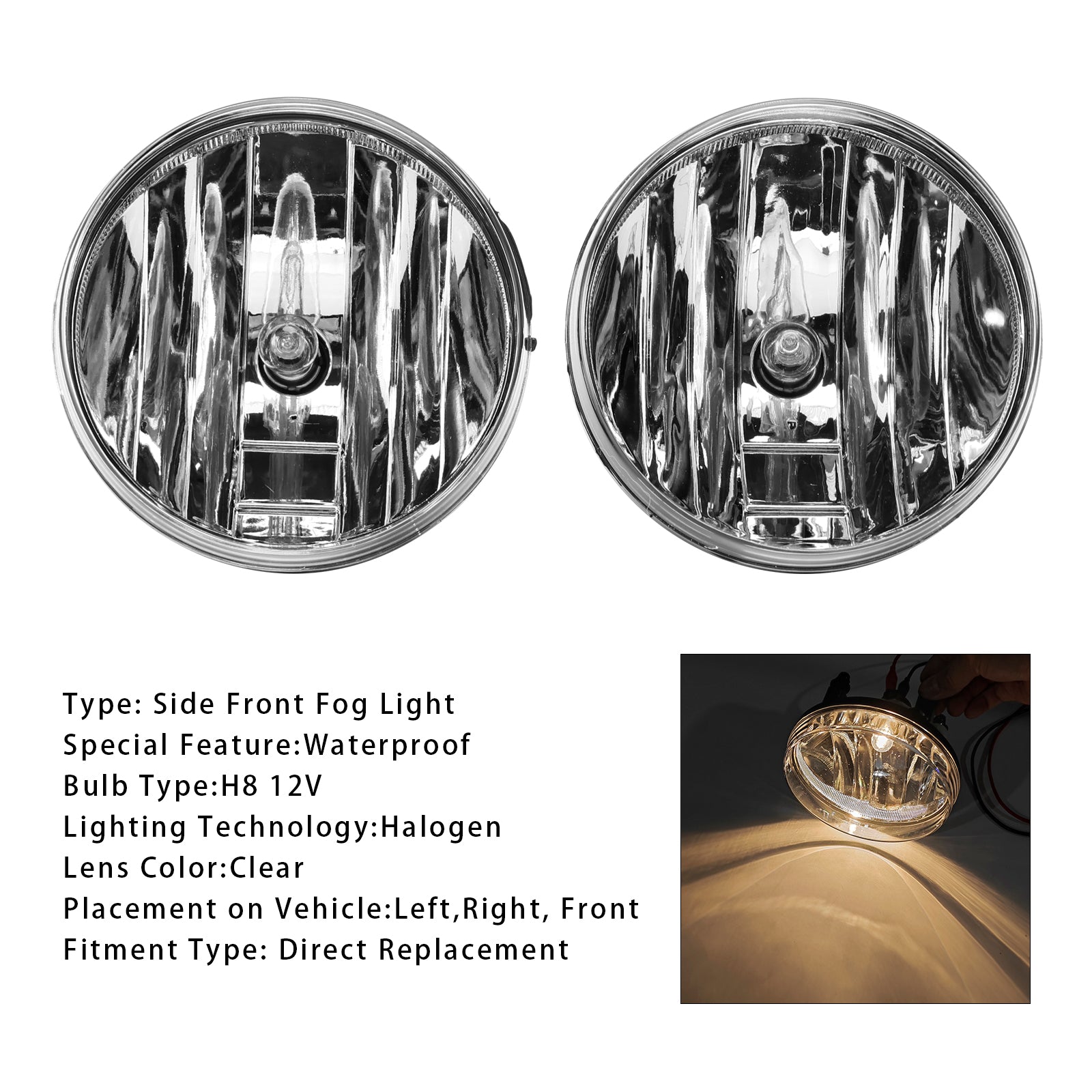 2007-2013 GMC Sierra 1500 par foran tåkelys lamper med pærer