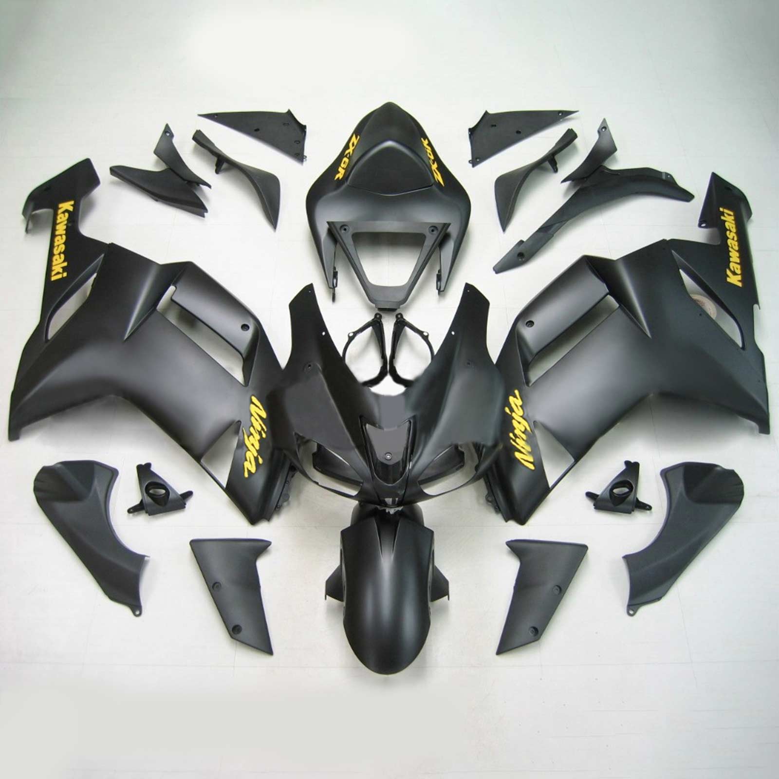 2007-2008 Kawasaki ZX6R 636 Amotopart Injection Fairing Kit Kawasaki Plast ABS #126