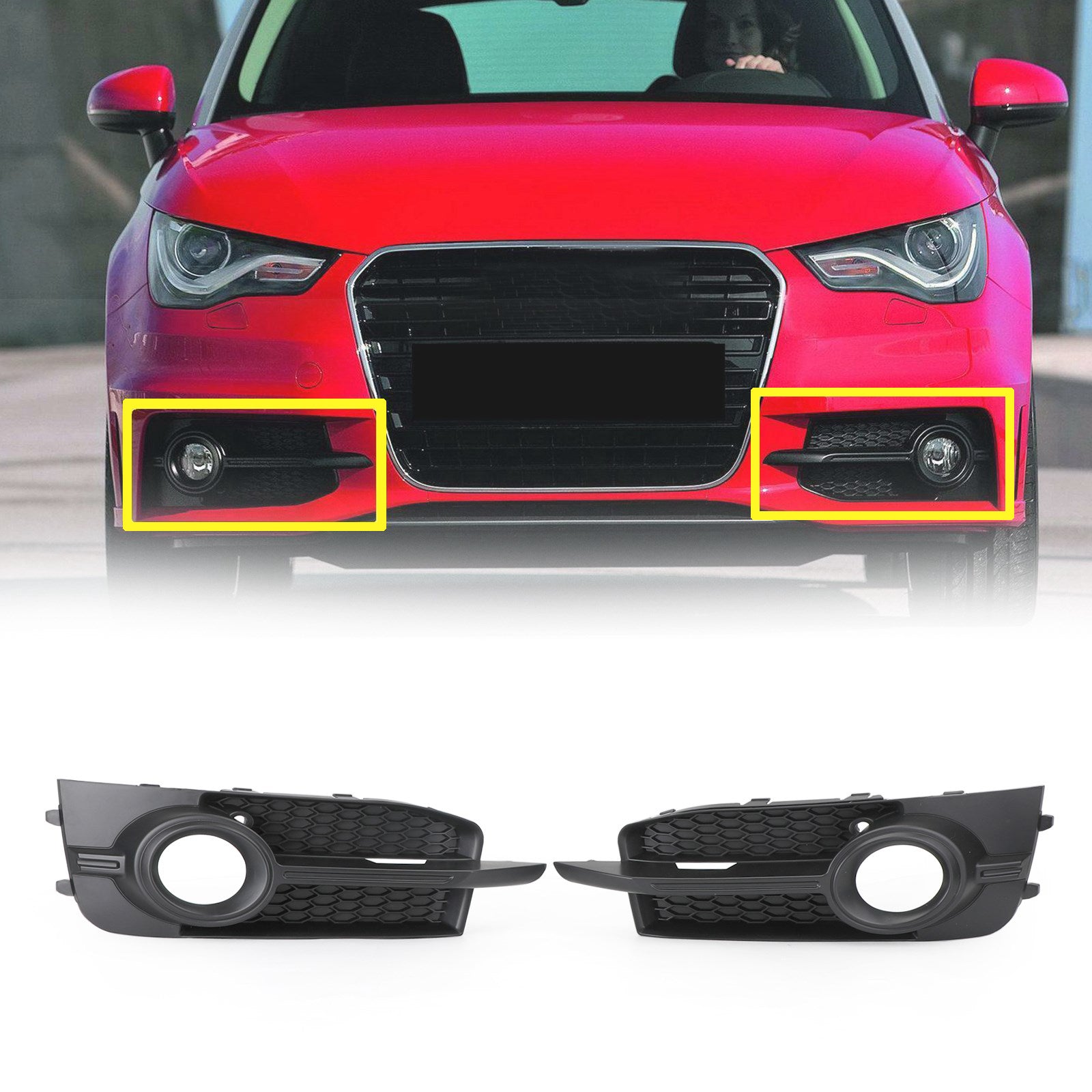 2011-2014 Audi A1 8X S-Line Front Bumper Fog Light Cover Grille 2PCS