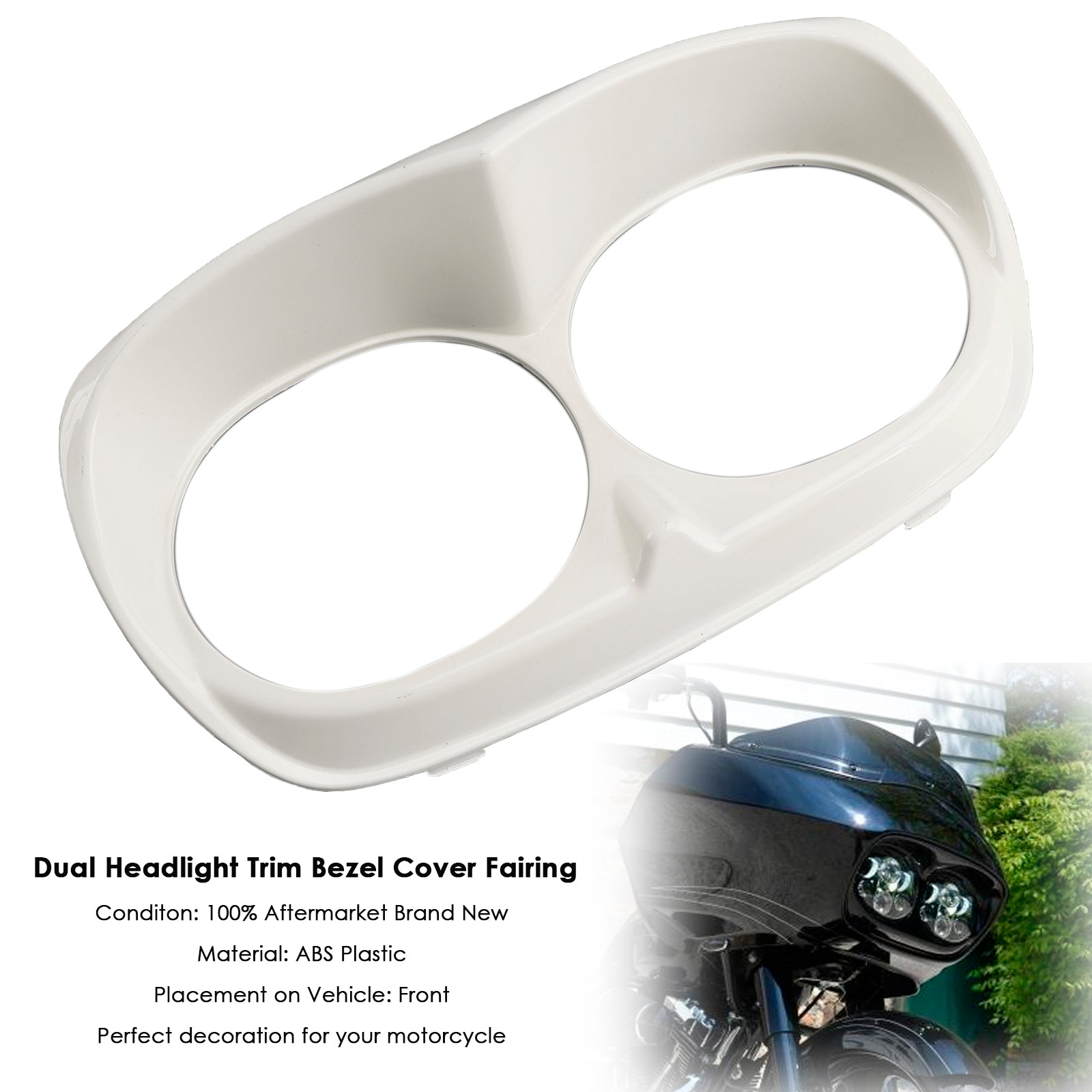 Dual Headlight Trim Bezel Cover Fairing For Road Glide 1998-2013
