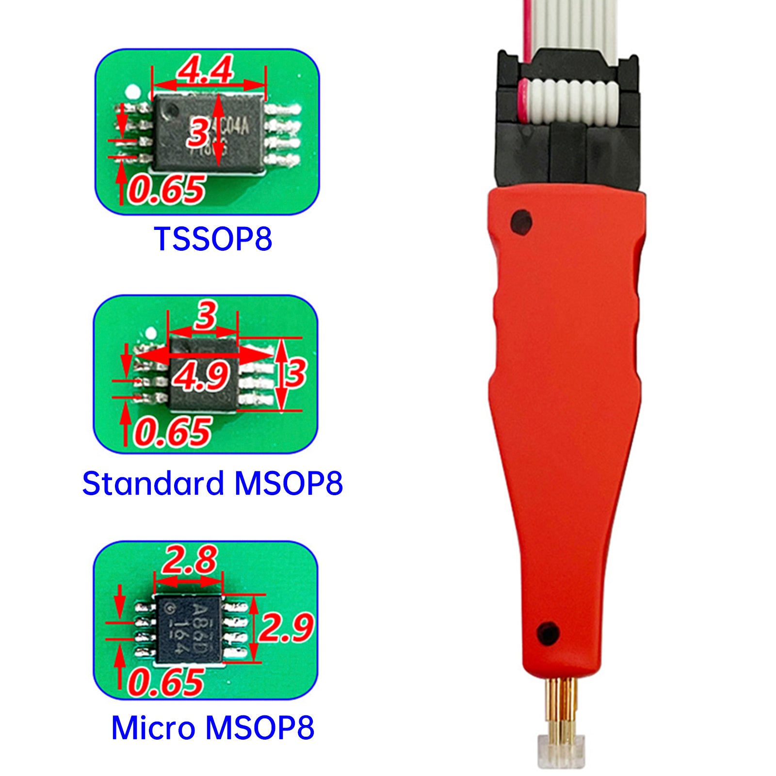 TSSOP8/MSOP8 Chip Burn Test Probe Micro Chip Veerpen Autoverbindingskabel