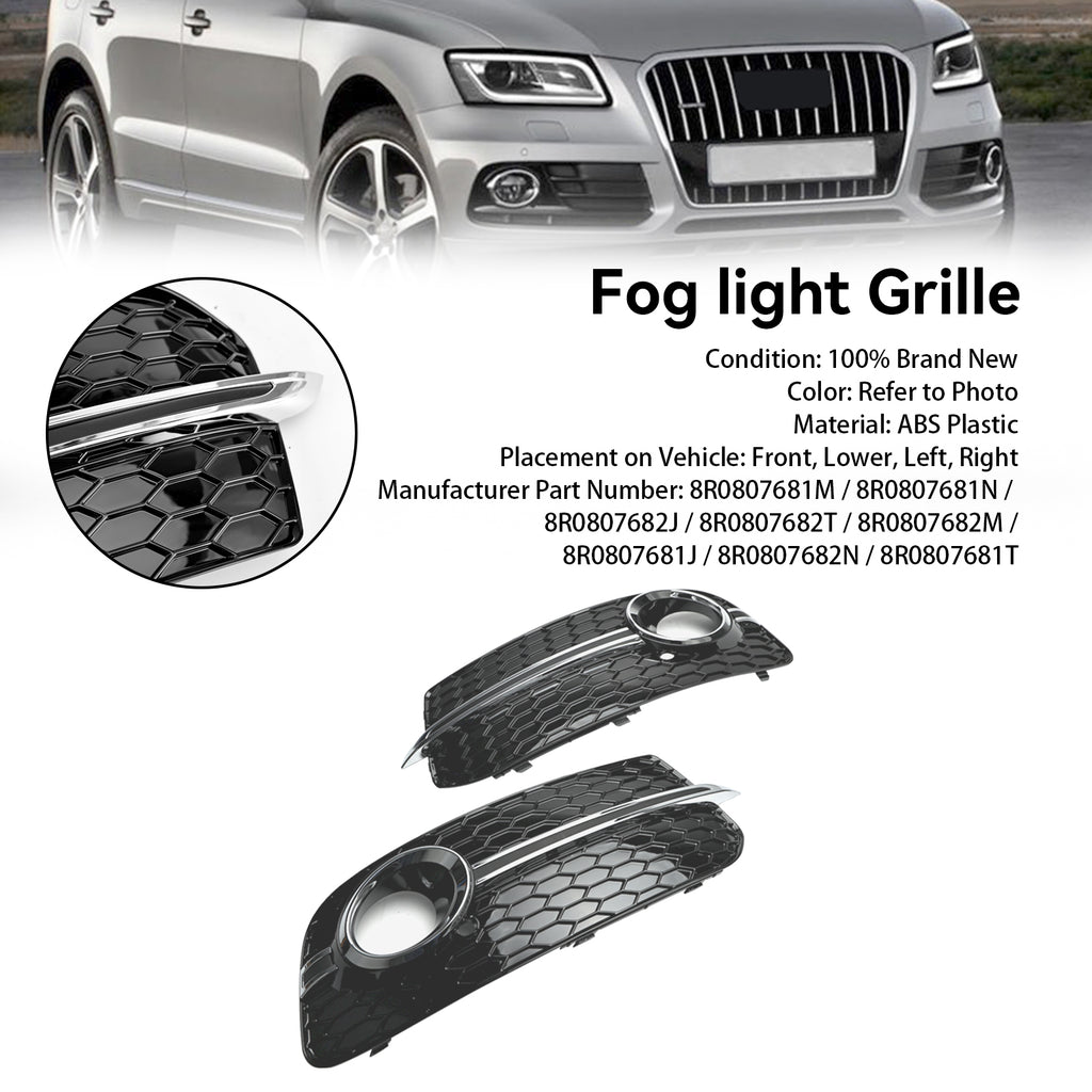 Front Bumper Fog Light Grille Grill 8R0807681M Fit Audi Q5 2013-2017 8
