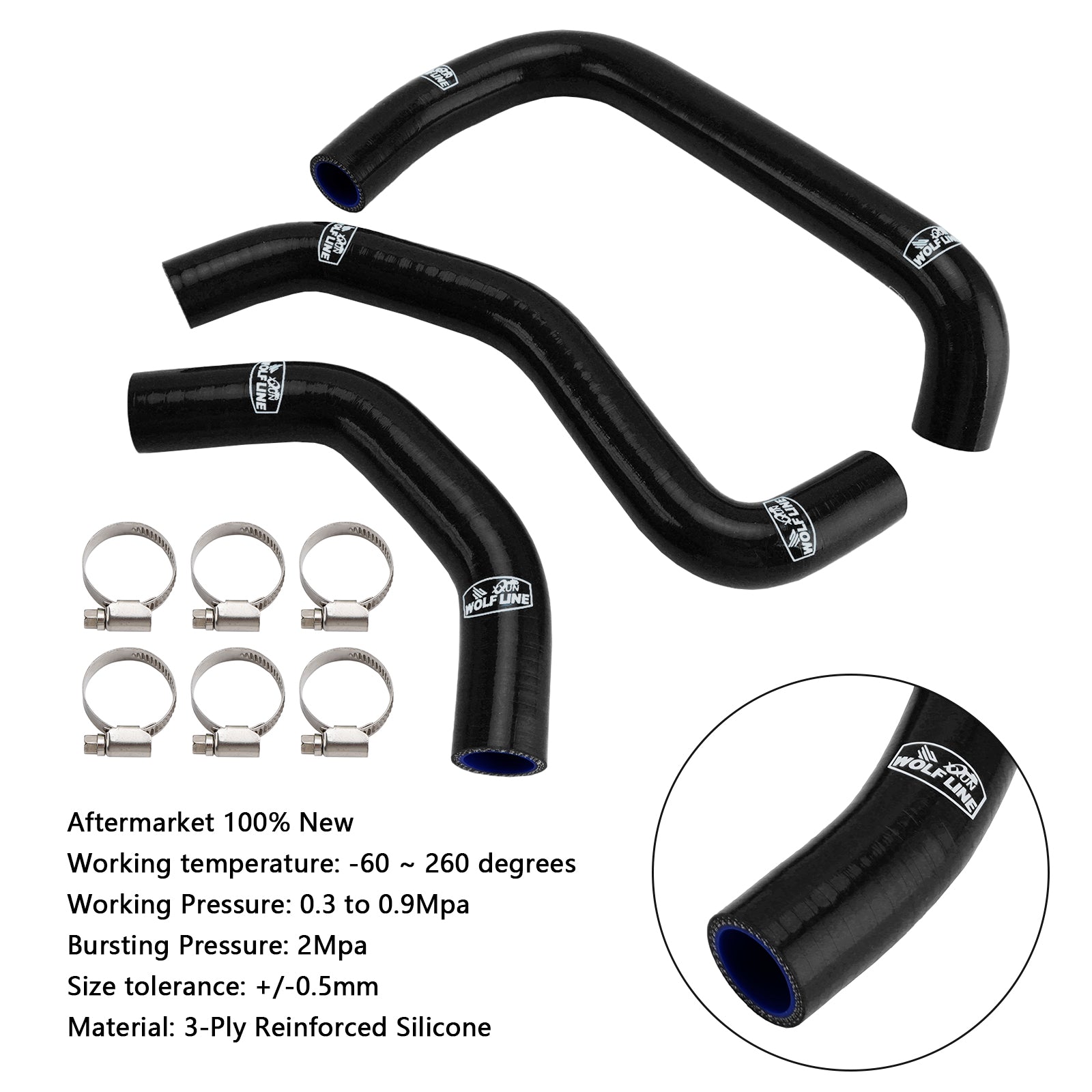 2021-2025 Kawasaki ZX10R ZX-10RR Silicone Radiator coolant Hose