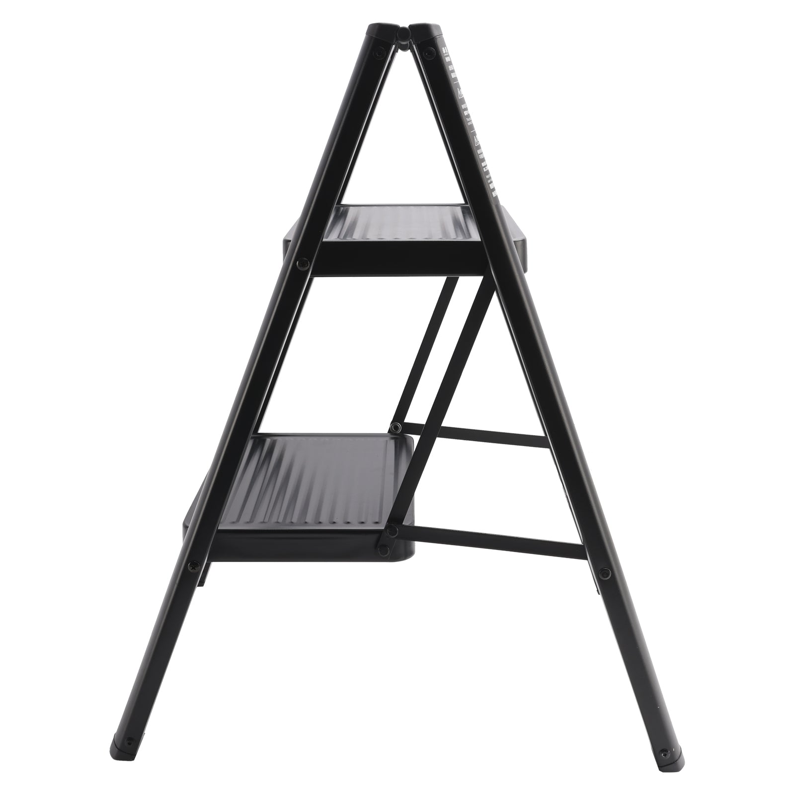 Stepladder, 2 Tiers, Foldable, Aluminum, Wide, Lightweight, Compact, Ladder