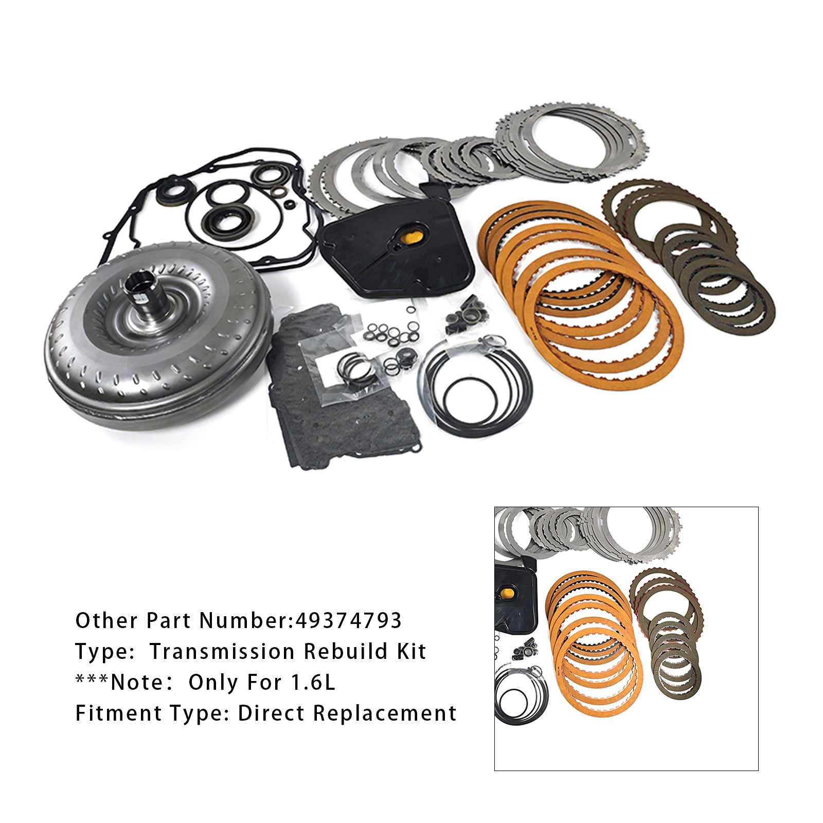 2013-on Ford 1.6L 6F35 Transmission Rebuild Kit With Torque Converter