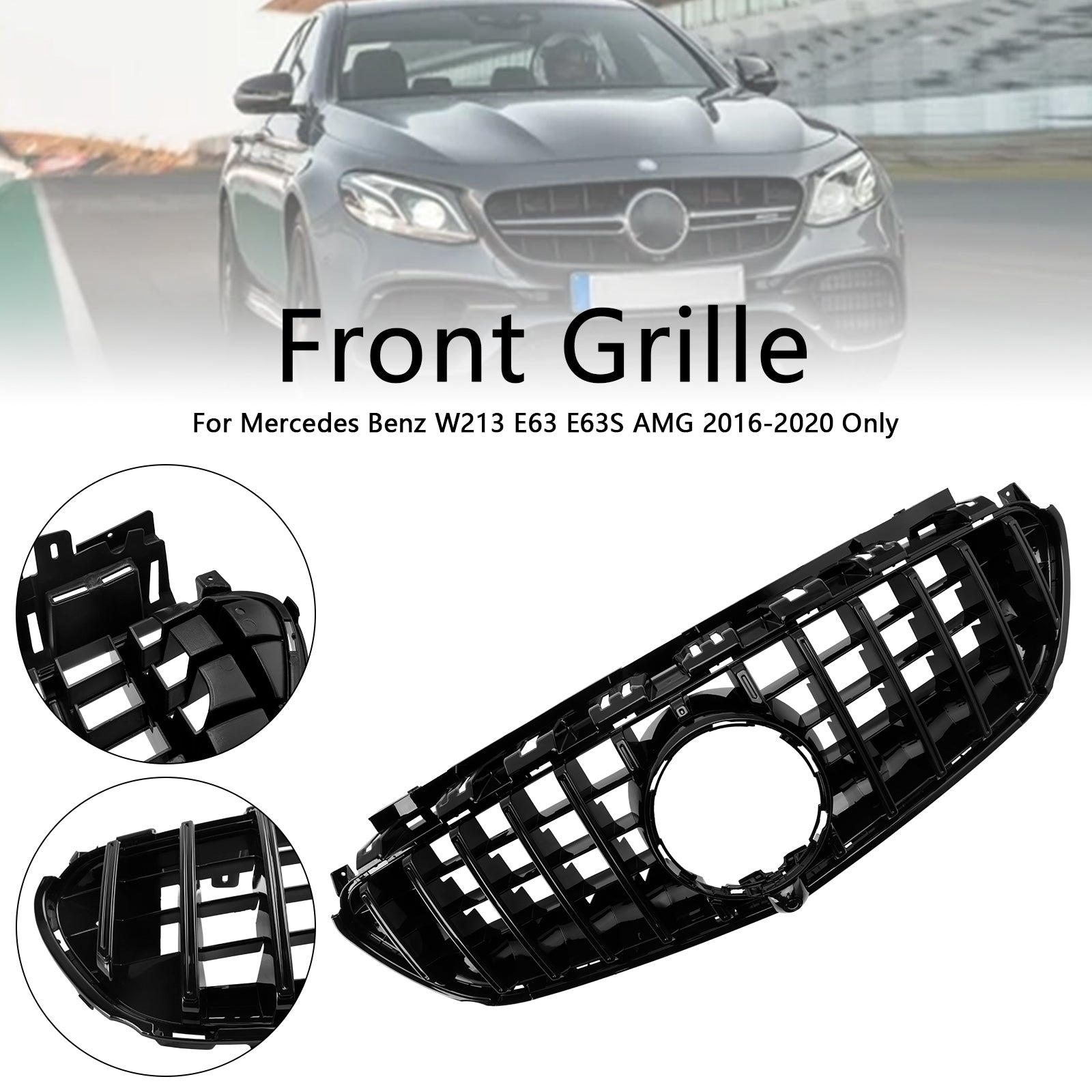 2016 2017 2018 2019 2020 Mercedes-Benz W213 E63 E63S AMG Kun støtfangergrill foran