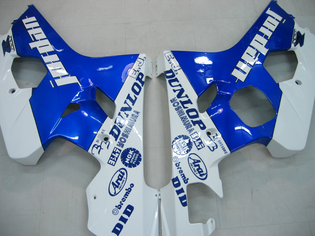 2004-2005 GSXR 600/750 White Blue Bodywork Fairing ABS Injection Molded Plastics Set Generic