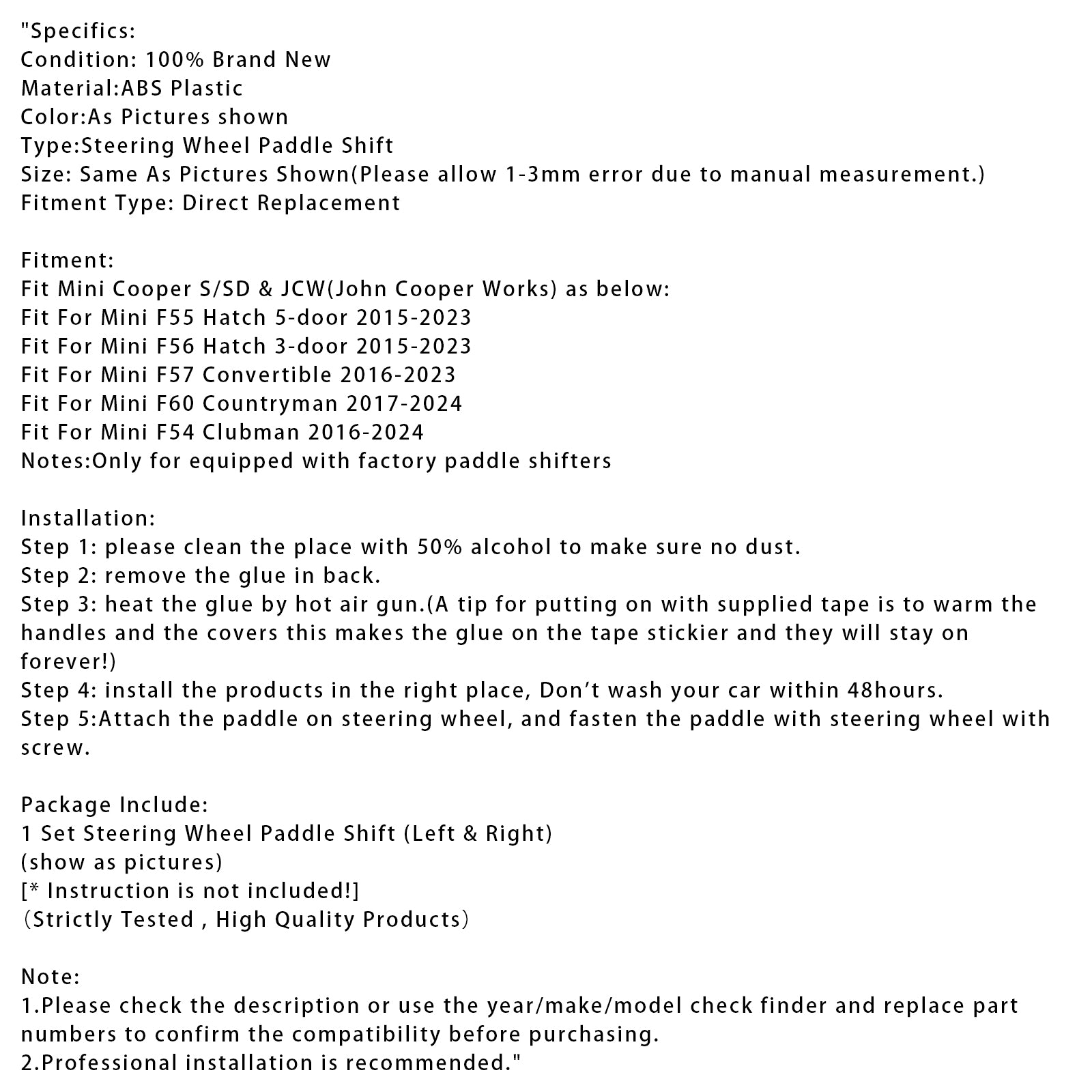 Stuurwiel Paddle Shifter Uitbreiding Voor Mini F54 F55 F56 F57 F60 2014-2022