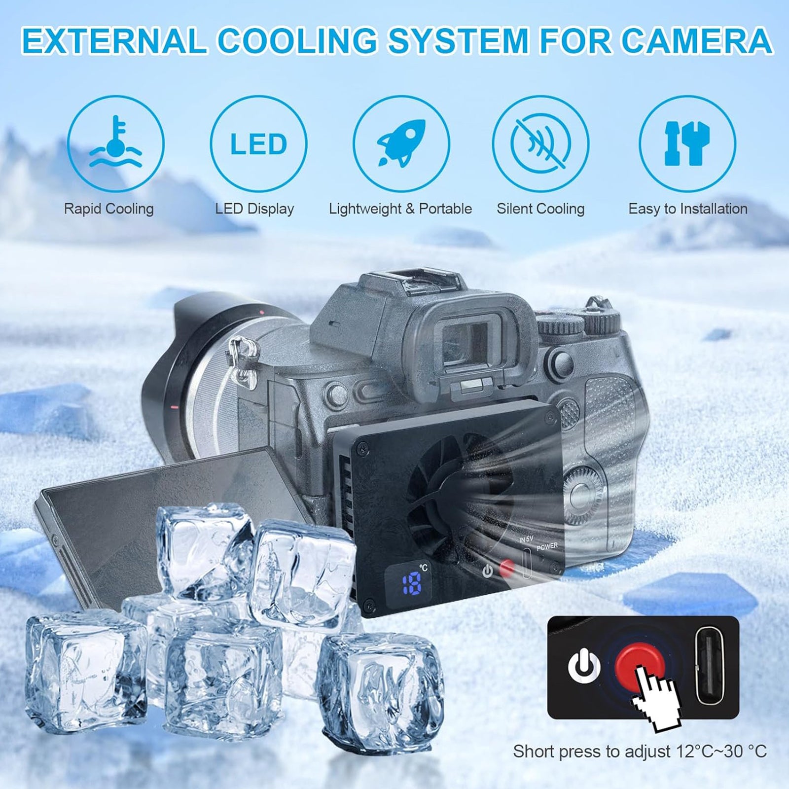 Cooling Camera Radiator Temperature Control Screen Display Camera Live Radiator