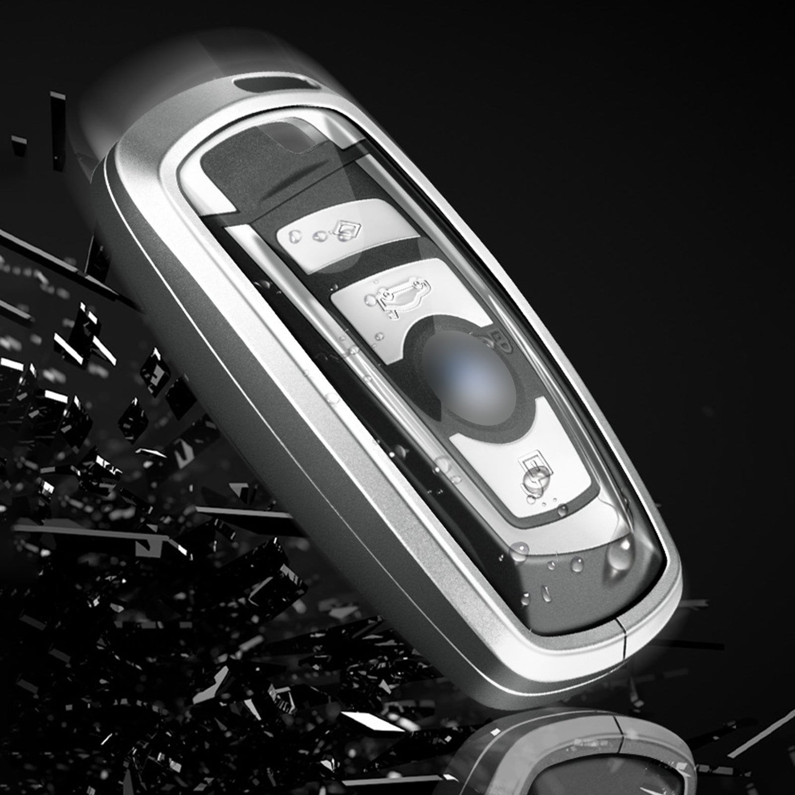 Aluminum Alloy TPU Black Car Key Case Cover With Buckle For BMW x3 x1 x5